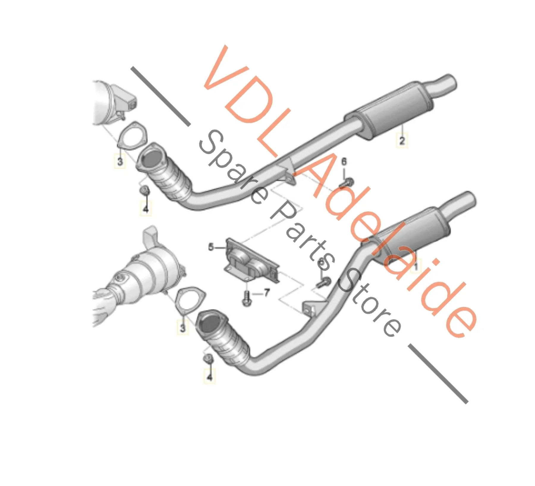 Audi RS5 Exhaust System with Mufflers and Silencer - Image 3