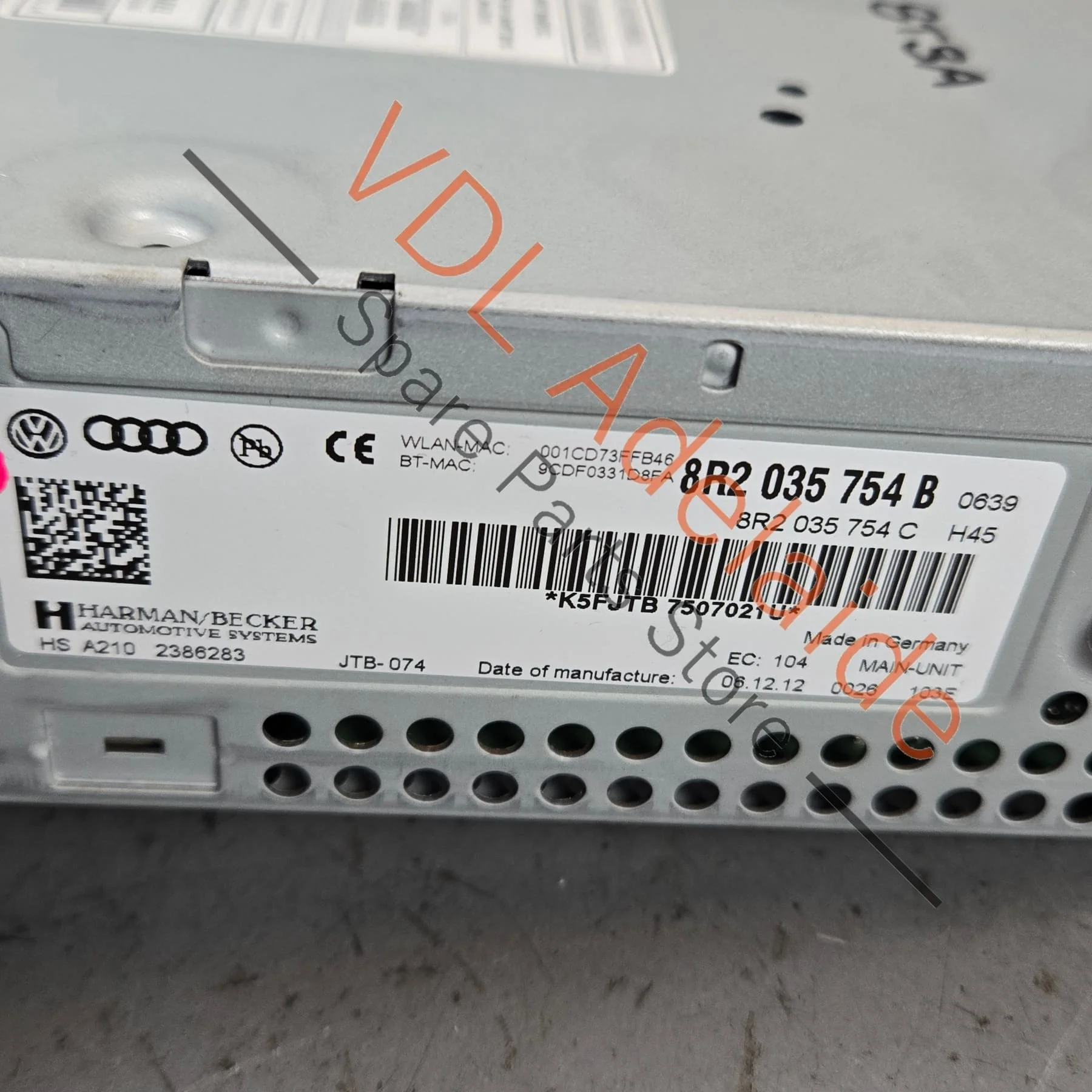 Audi RS5 MMI3g Navigation Radio Unit Tuner Harman Becker 8R2035754B - Image 8
