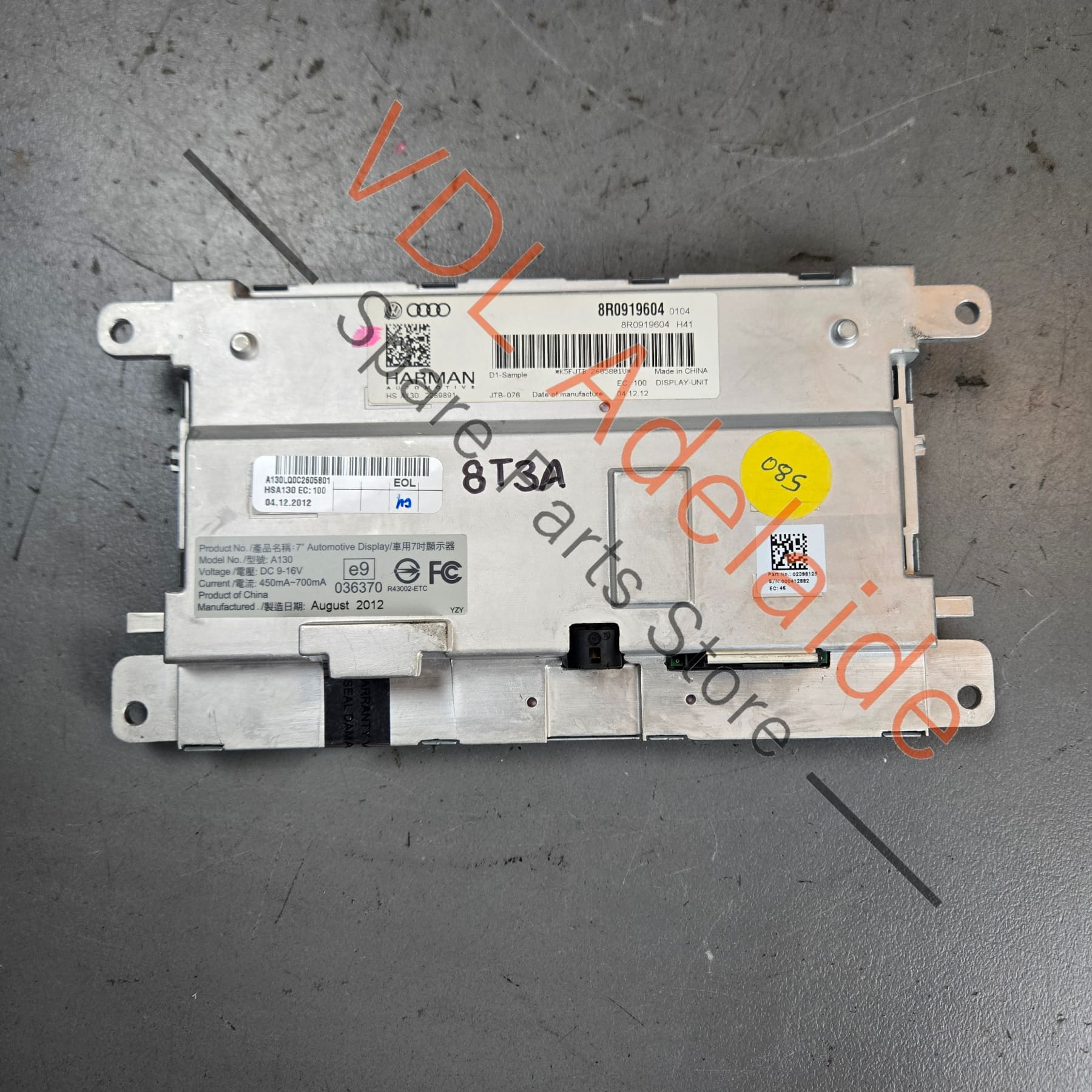 Audi RS5 Main MMI Screen Dash Panel Display Unit 8R0919604A 8in - Image 2