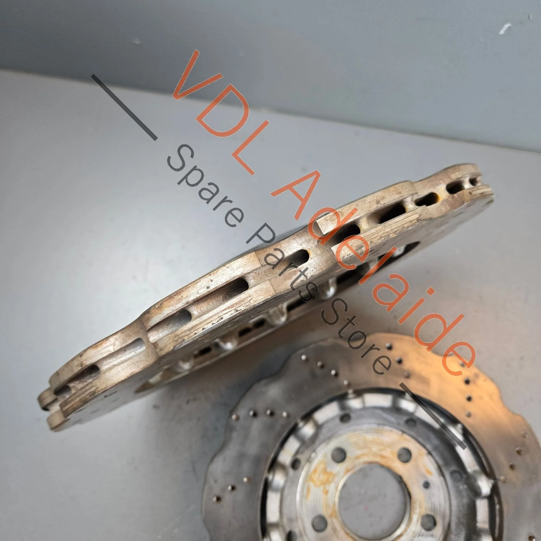 Audi R8 RS4 RS5 Rear Brake Disc Rotors Pair with Hats 8T0615601A 330 x 22 ARX48221 Wavey - Image 3