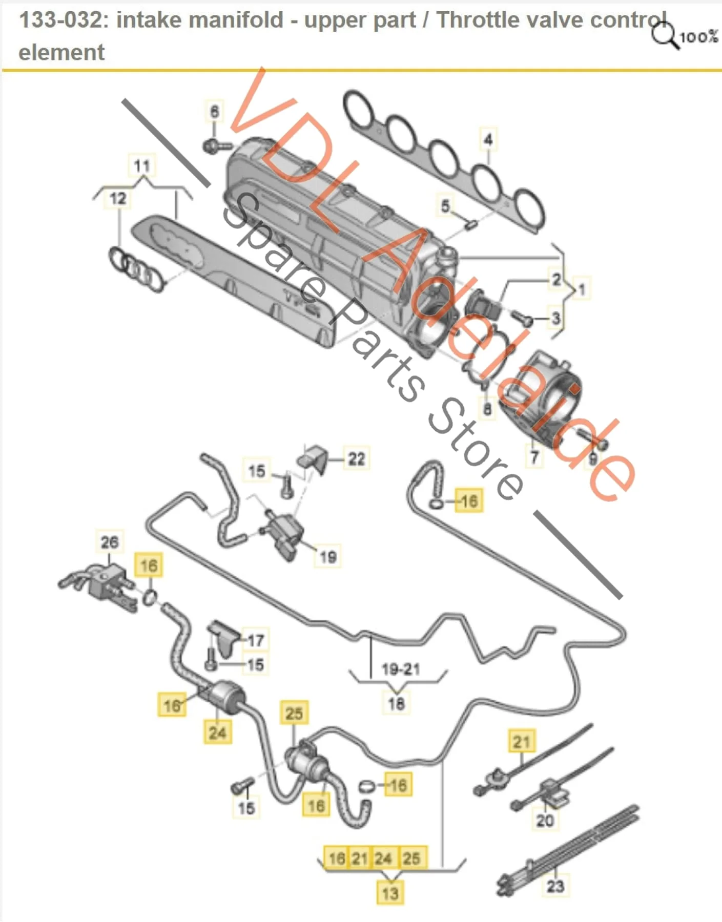 Audi RS3 Vacuum Hose 07K133352E - Image 2