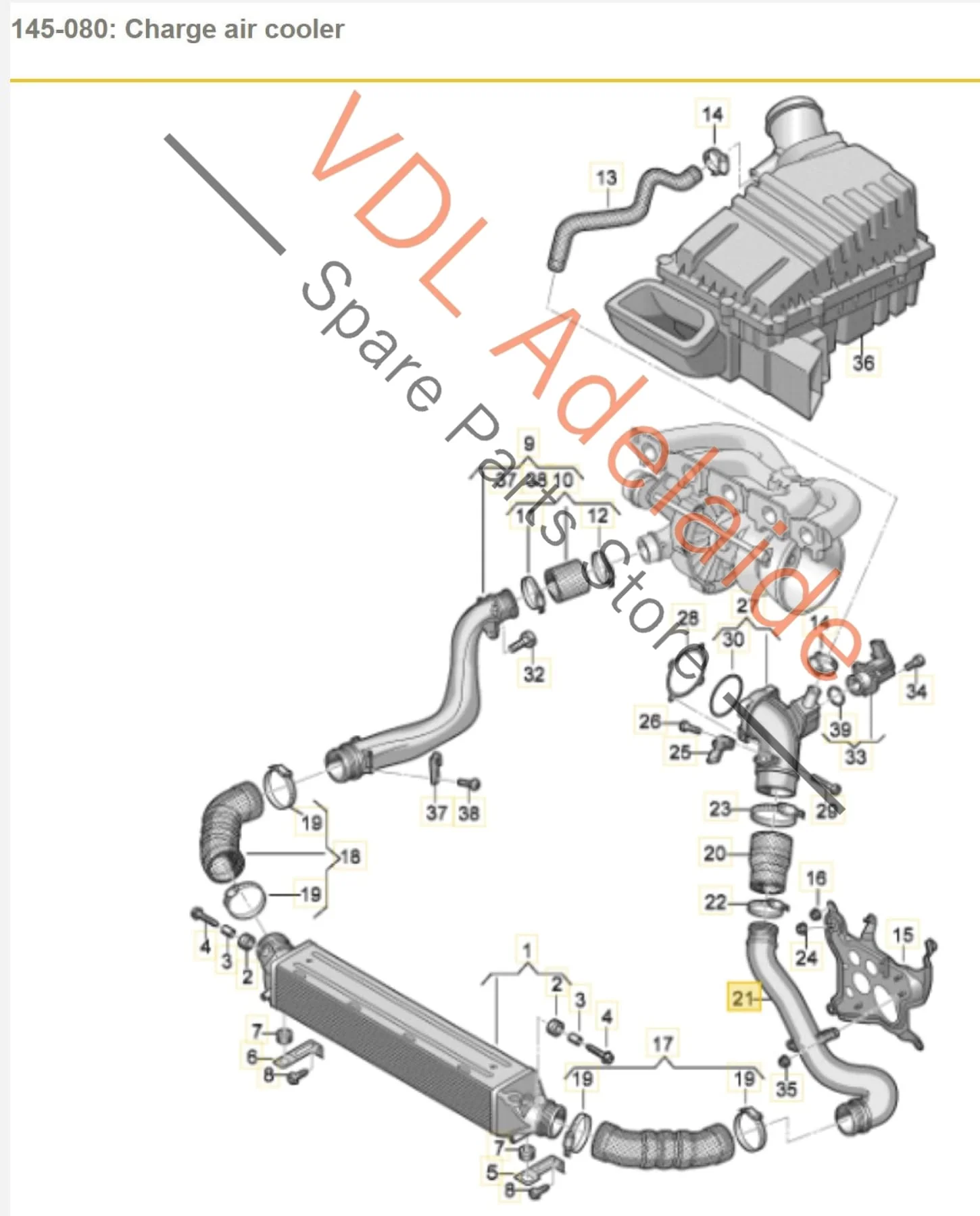 Audi RS3 8V Air Intake Intercooler Pressure Pipe Left 8V0145727 - Image 2
