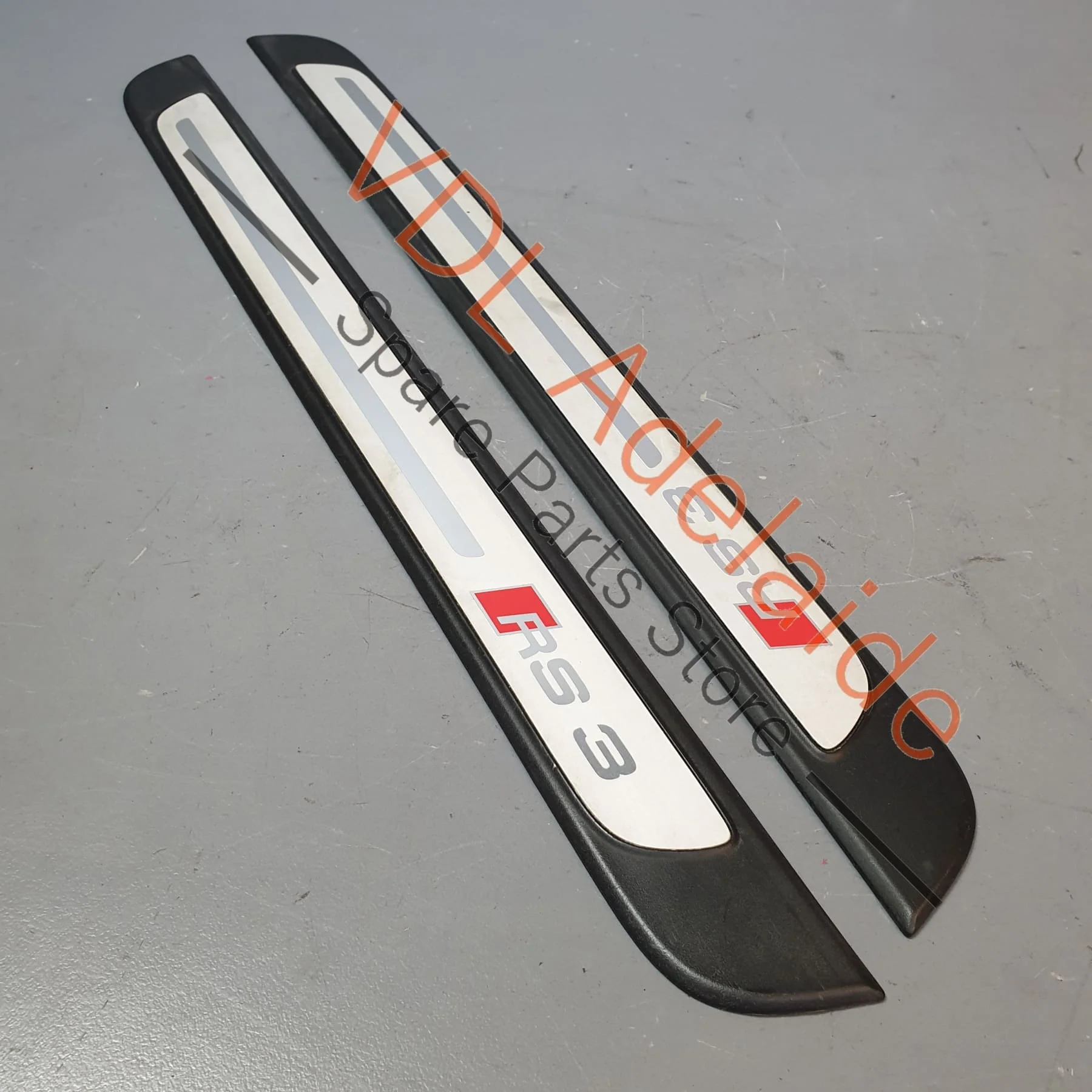 Audi RS3 8V Door Sill Trim Entry Insert Brushed Aluminium Pair - Image 2