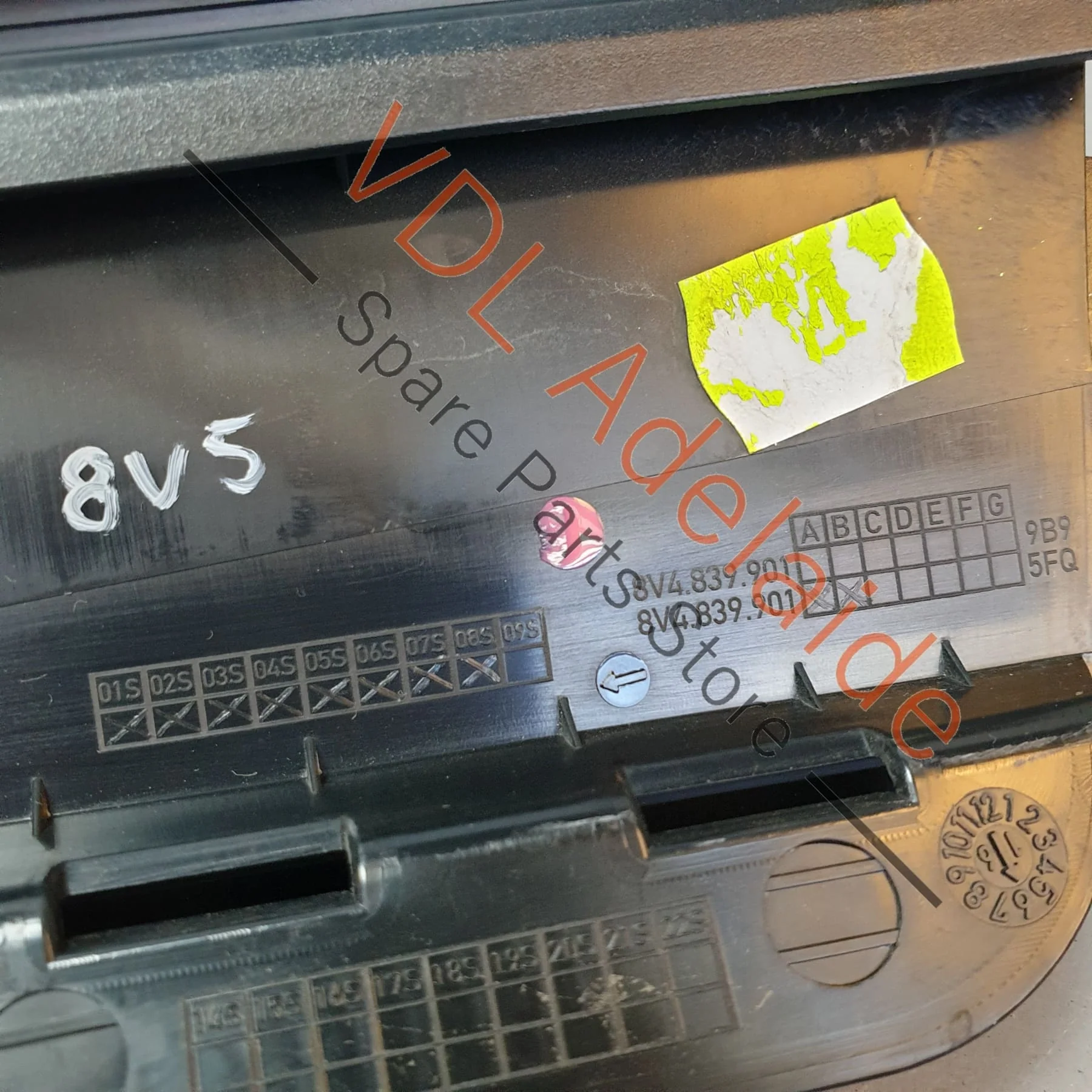 Audi RS3 8V Rear Left Exterior Trim for B-Pillar Black Glossy 8V4839901B - Image 3