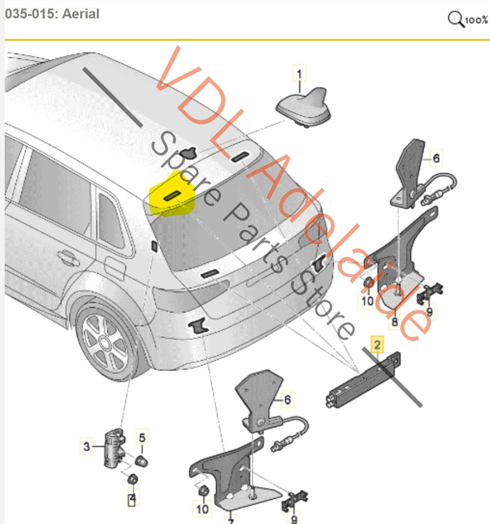 Audi RS3 S3 A3 8V Rear Left Upper Aerial Amplifier 8V4035225 - Image 2