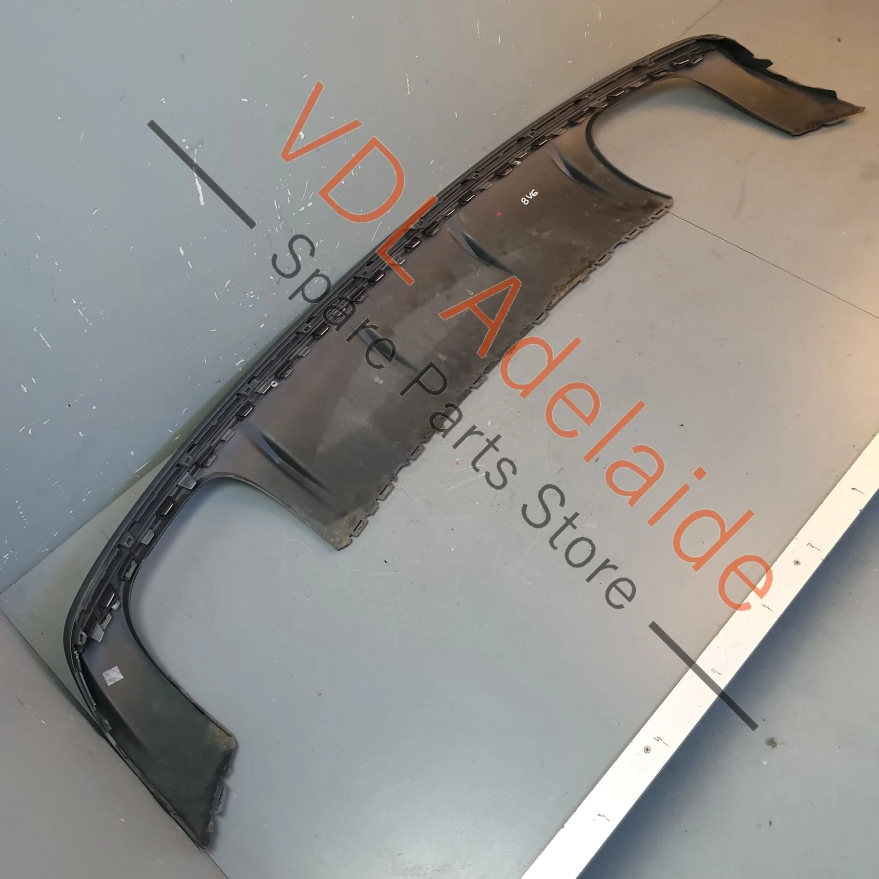 Audi S3 Cabrio Rear Bumper Lower Diffuser Spoiler Exhaust Trim 8V5807521H 1RR Platinum grey/chrome - Image 9
