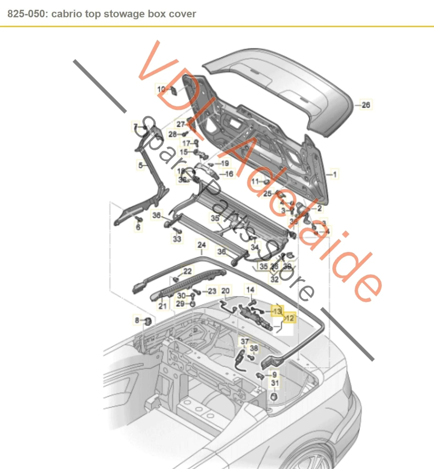 Audi A3 S3 Cabriolet 8V7 8V Roof Soft Top Locking Mechanism 8V7825825 - Image 2