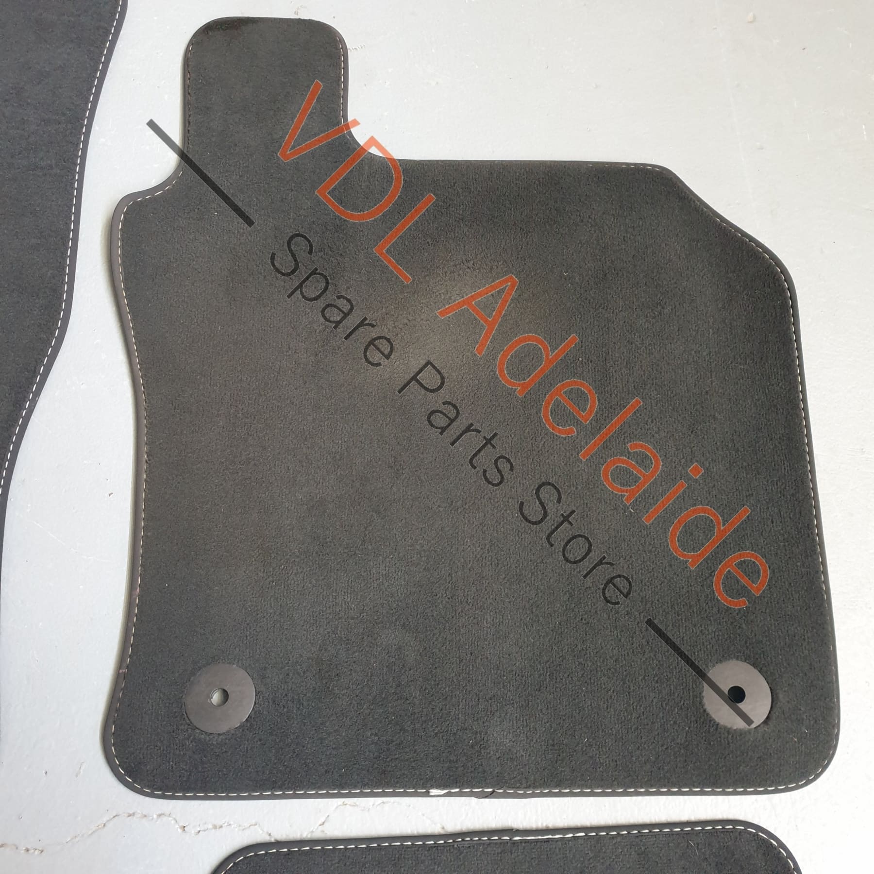 Genuine OEM Audi A3 S3 Interior Carpet Mat Set 8V7864452A Black with White Stitching - Image 4