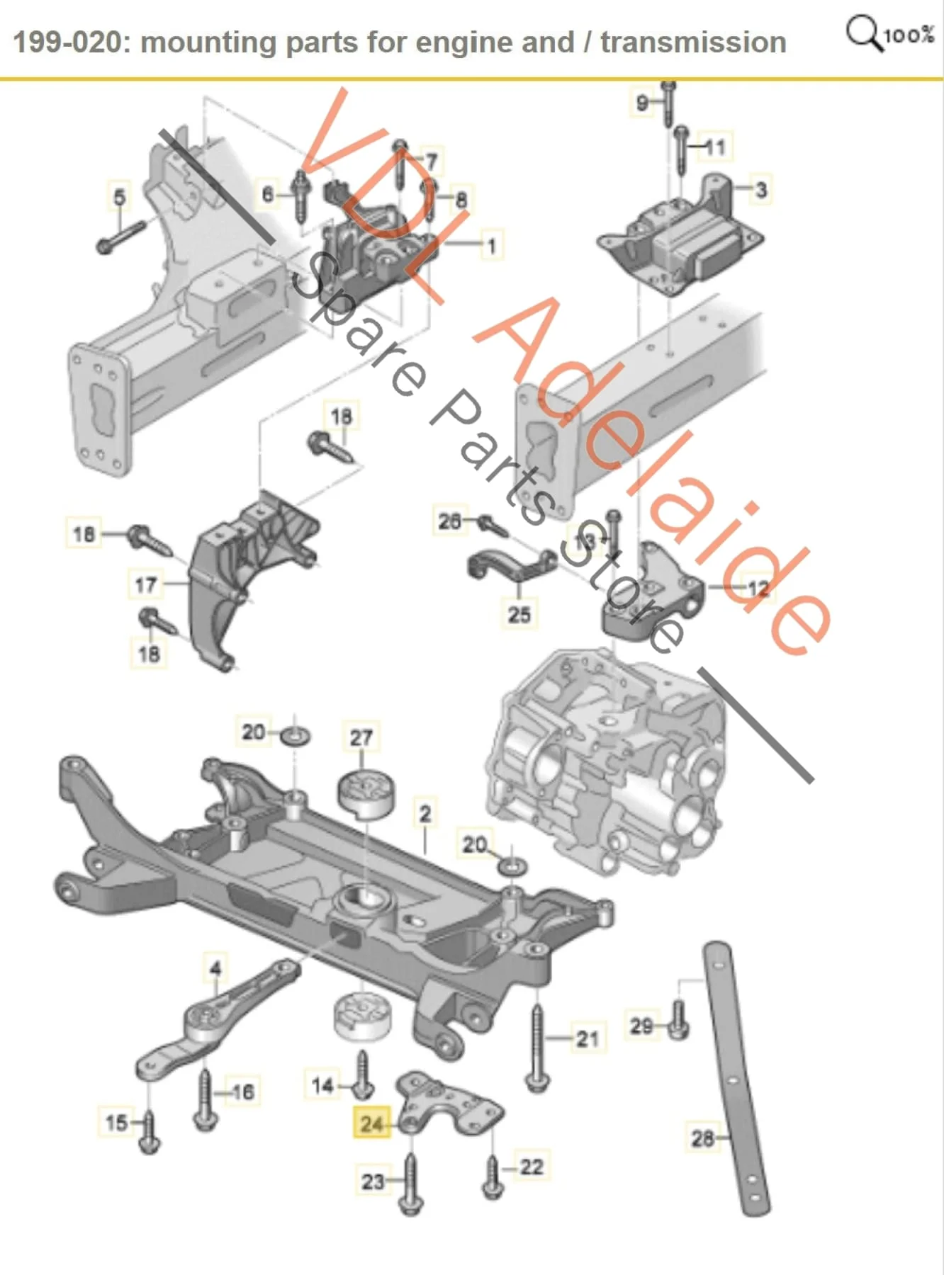 Audi A3 S3 Front Right Subframe K Frame Mounting Bracket Brace 5Q7199518 - Image 2