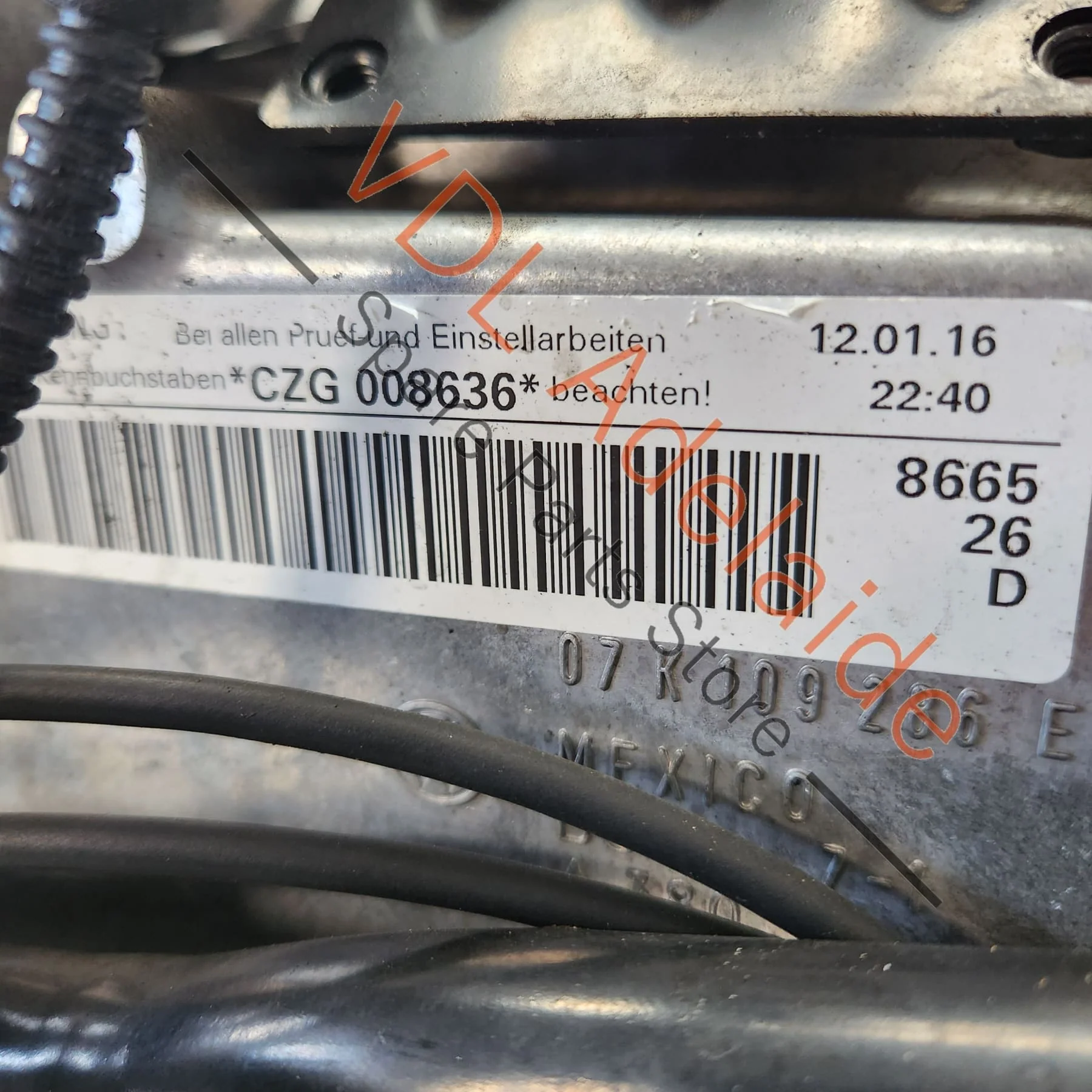 Audi RS3 8V Iron Block CZGB CZG 270kw 5cyl Complete Motor Engine w Turbo, Wiring & Hoses - Image 16