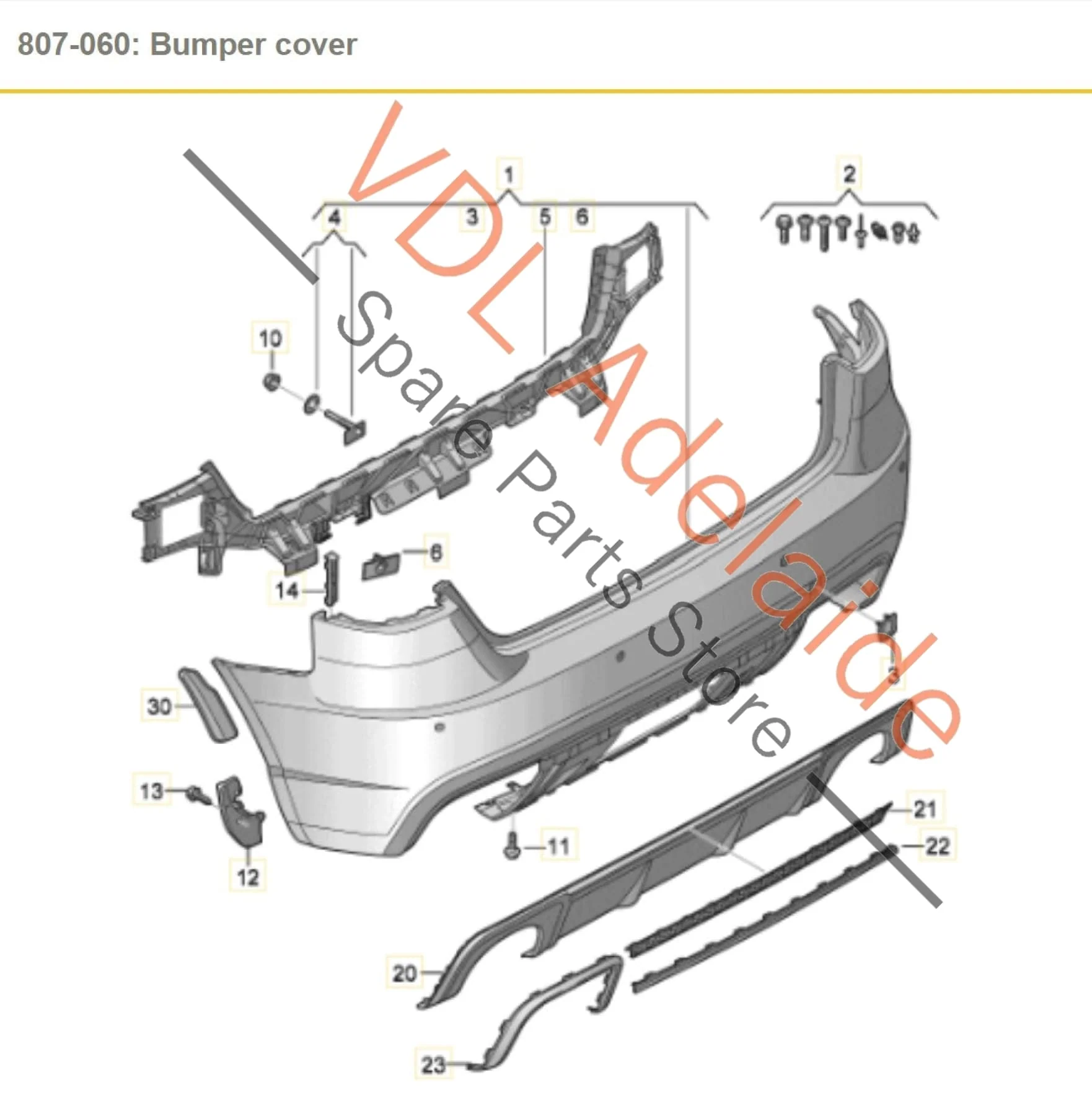 Audi RS3 8V Hatch Rear Bumper Assembly & Rear Muffler Y6Y6 Y6 / Y3T Catalunya Red Metallic - Image 6