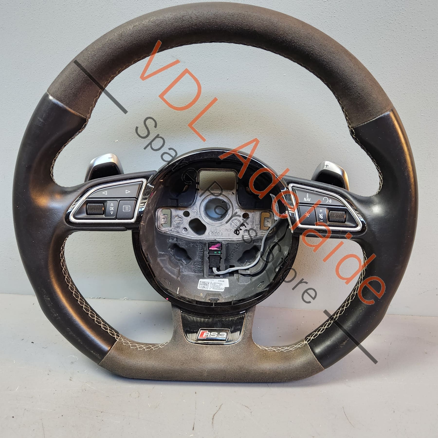 Audi A3 S3 RS3 8V Alcantara Flat Bottom Sport Steering Wheel Black 8V0419091AG MCY