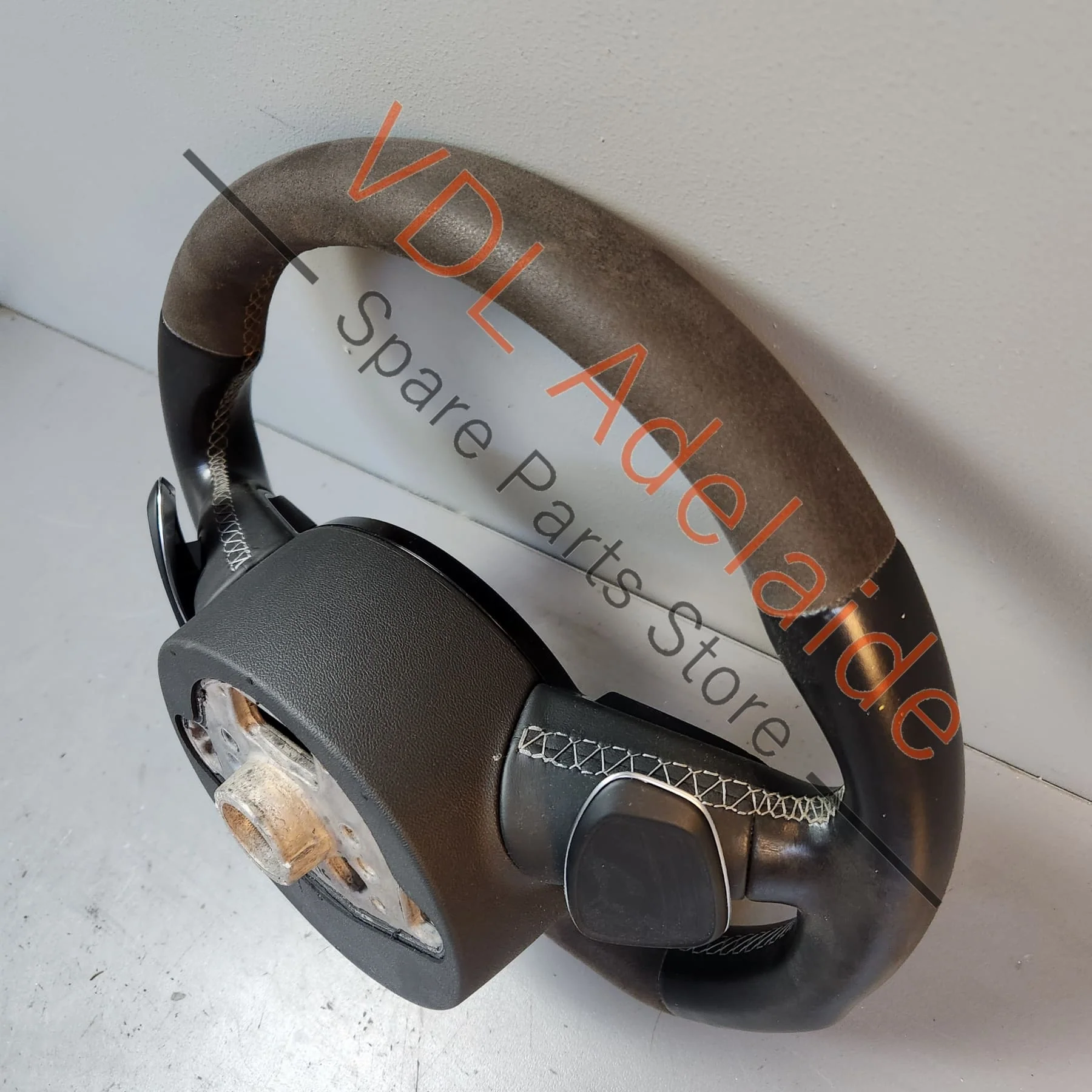 Audi A3 S3 RS3 8V Alcantara Flat Bottom Sport Steering Wheel Black 8V0419091AG MCY - Image 4