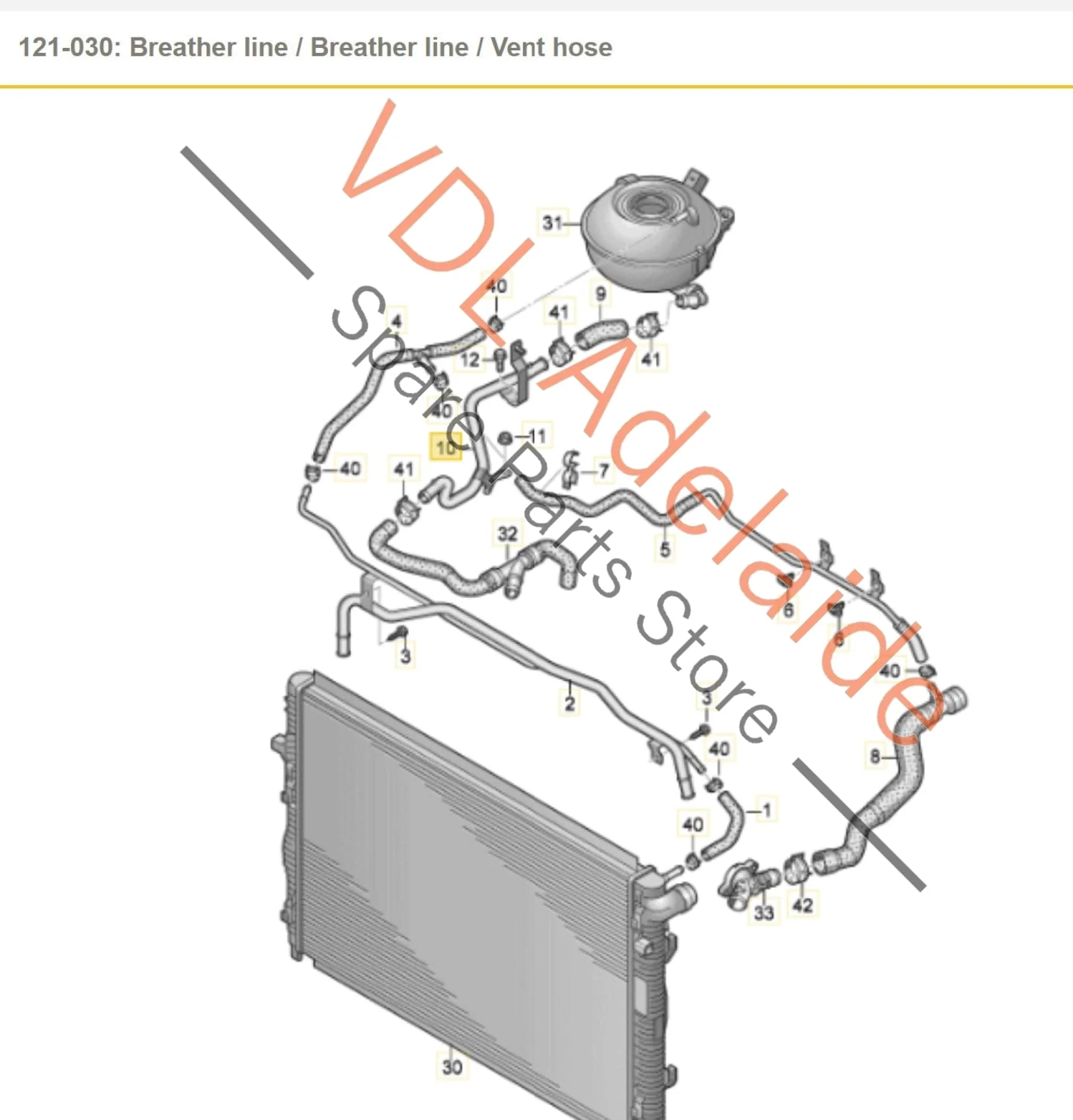 Audi RS3 8V Coolant Hose Pipe 8V0121075 - Image 2