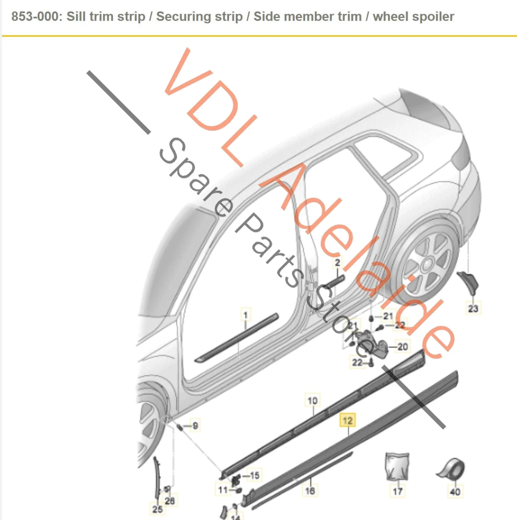 Audi RS3 8V Side Skirt Sideskirt Sill Molding Right 8V4853860A GRU Y6Y6 Y6 / Y3T Catalunya Red Metallic - Image 2