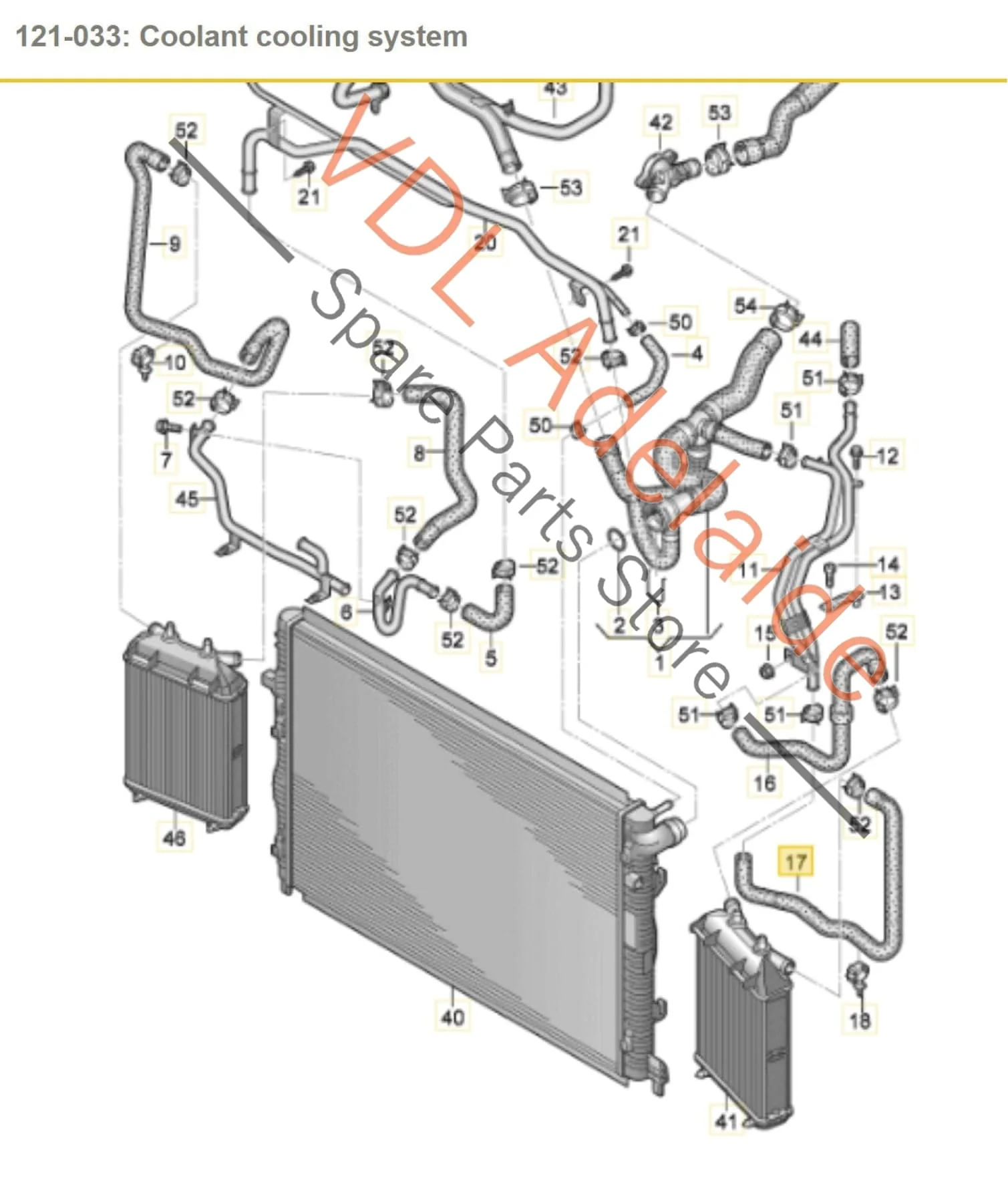 Audi RS3 8V Additional Radiator Hose Pipe for Coolant 8V0121103 - Image 2