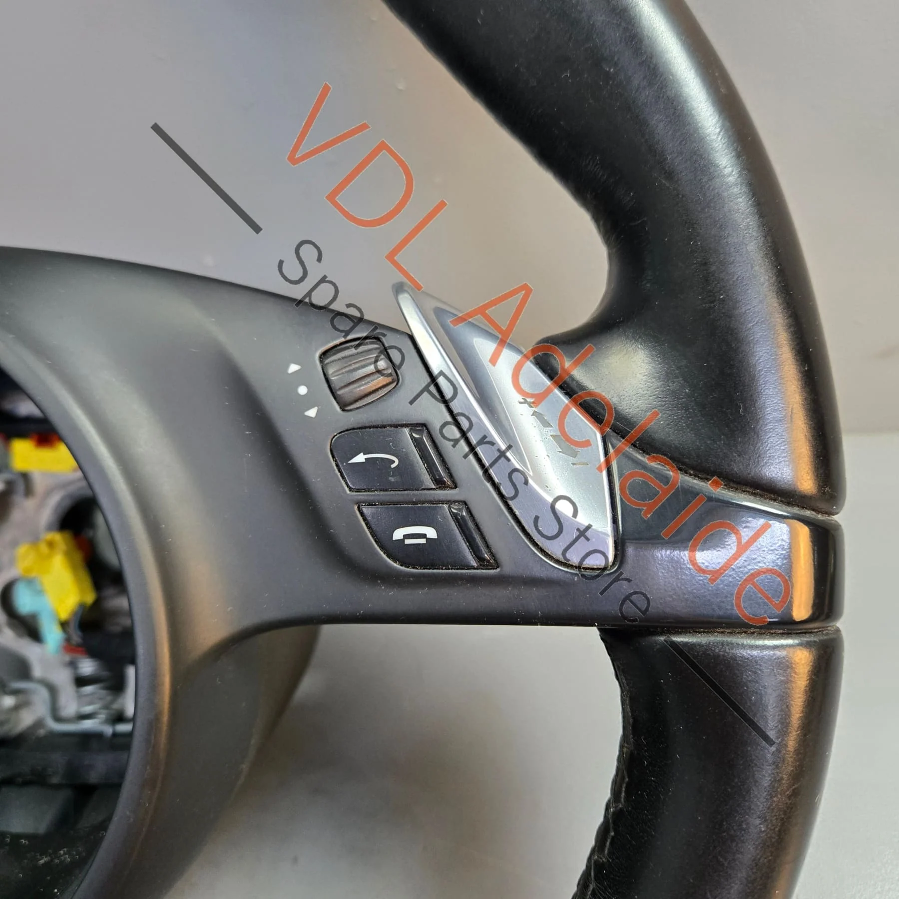 Porsche Cayenne 958 Panamera 911 Multifunction Steering Wheel Black Leather - Image 4