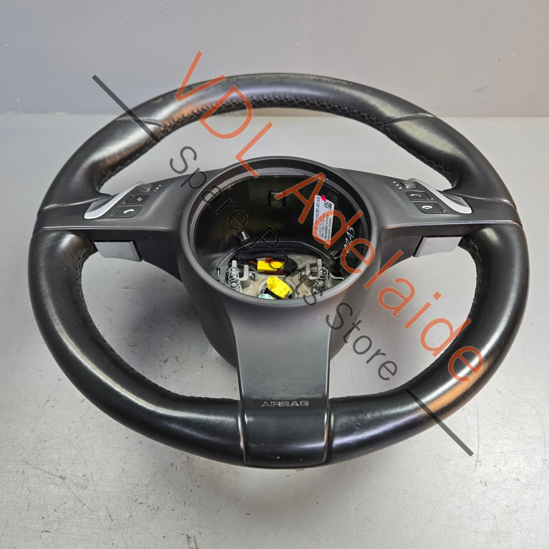 Porsche Cayenne 958 Panamera 911 Multifunction Steering Wheel Black Leather - Image 5