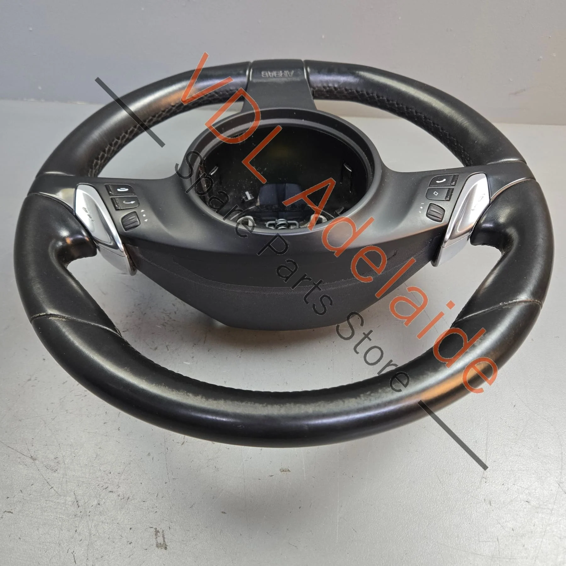 Porsche Cayenne 958 Panamera 911 Multifunction Steering Wheel Black Leather - Image 7