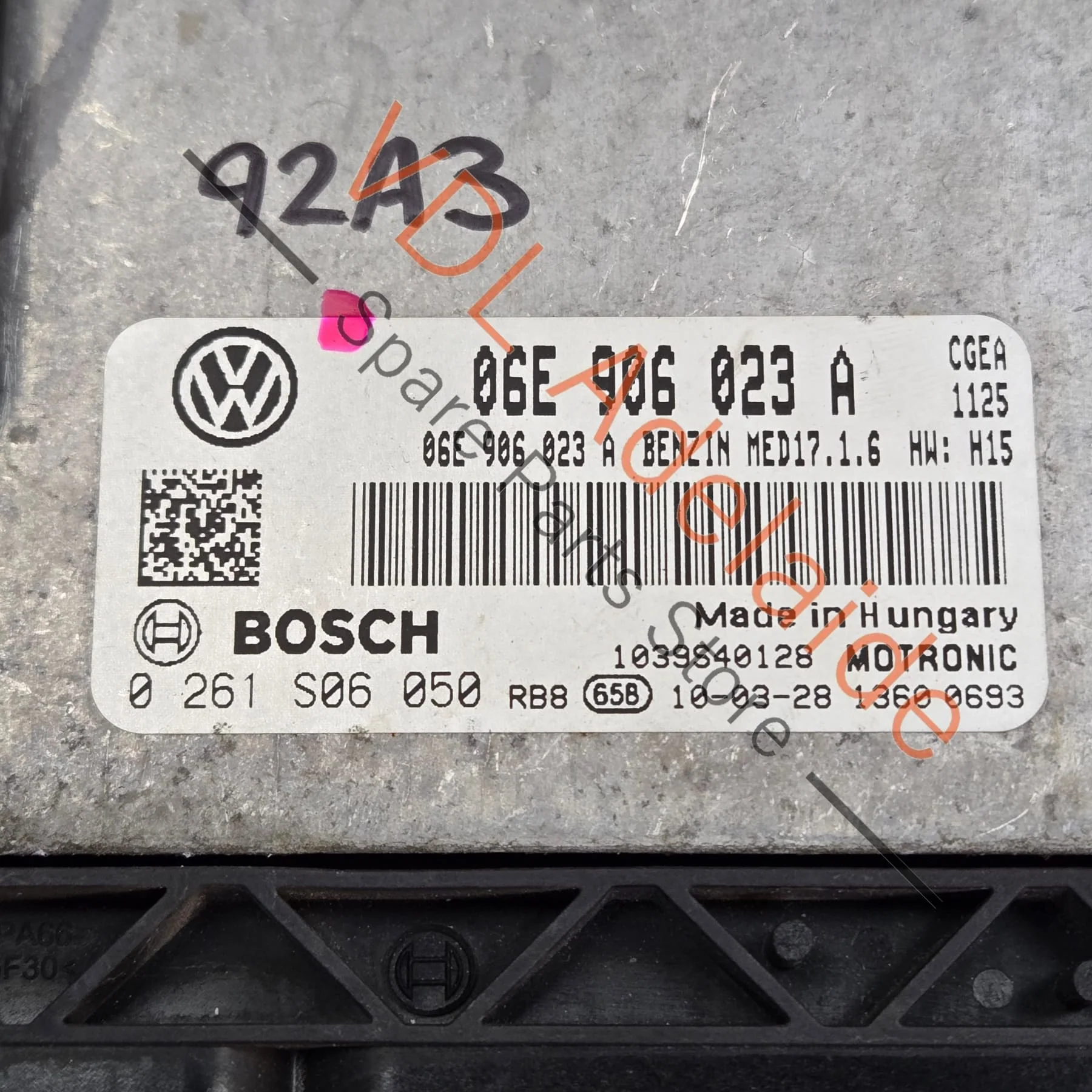 Porsche Cayenne DME ECU Engine Control Unit 3.0 Hybrid S V6 Supercharged 245kw 95861860330 06E906023A MED17.1.6 - Image 2