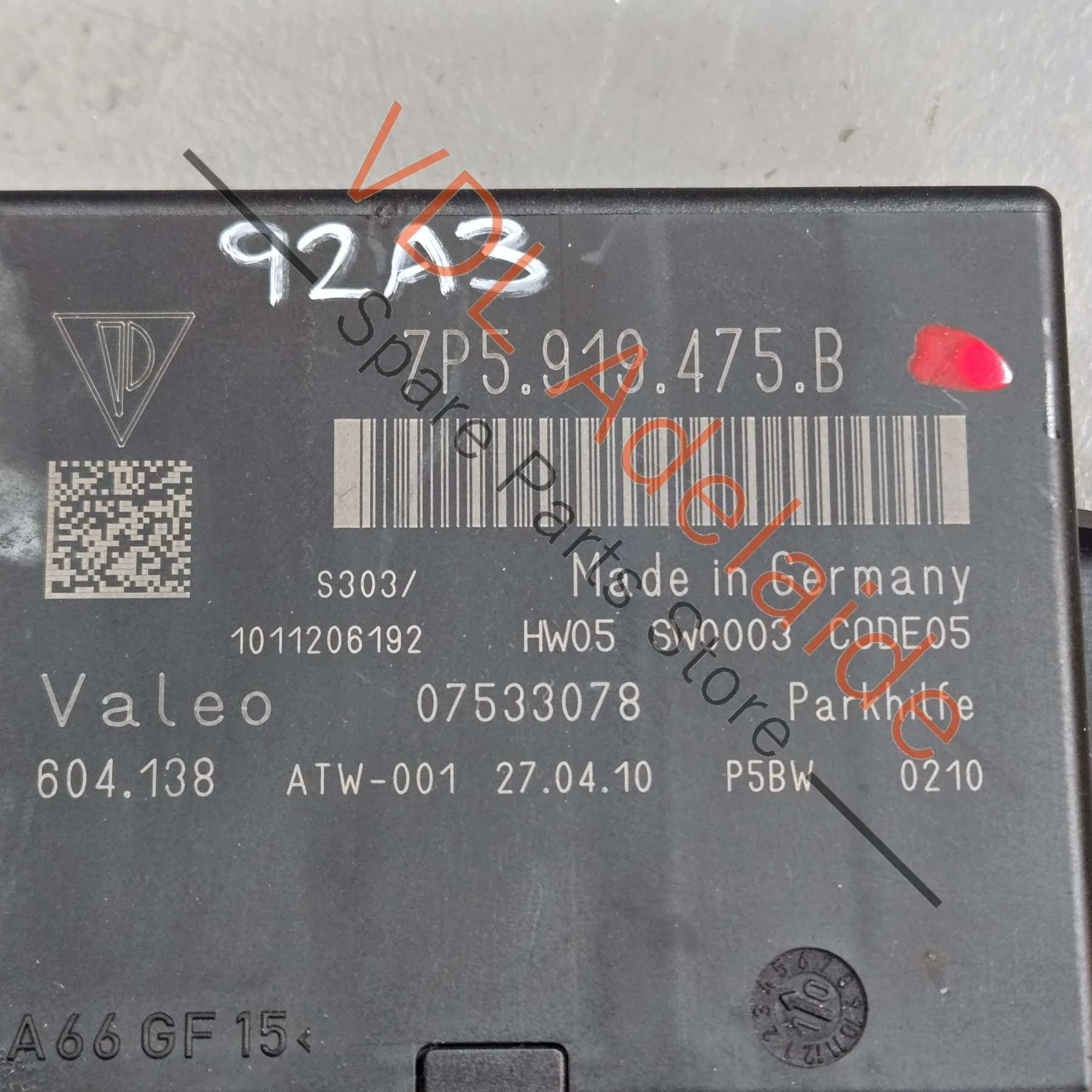 Porsche Cayenne 958 92A Parking Aid Control Unit ECU 7P5919475B 95861804200 - Image 2
