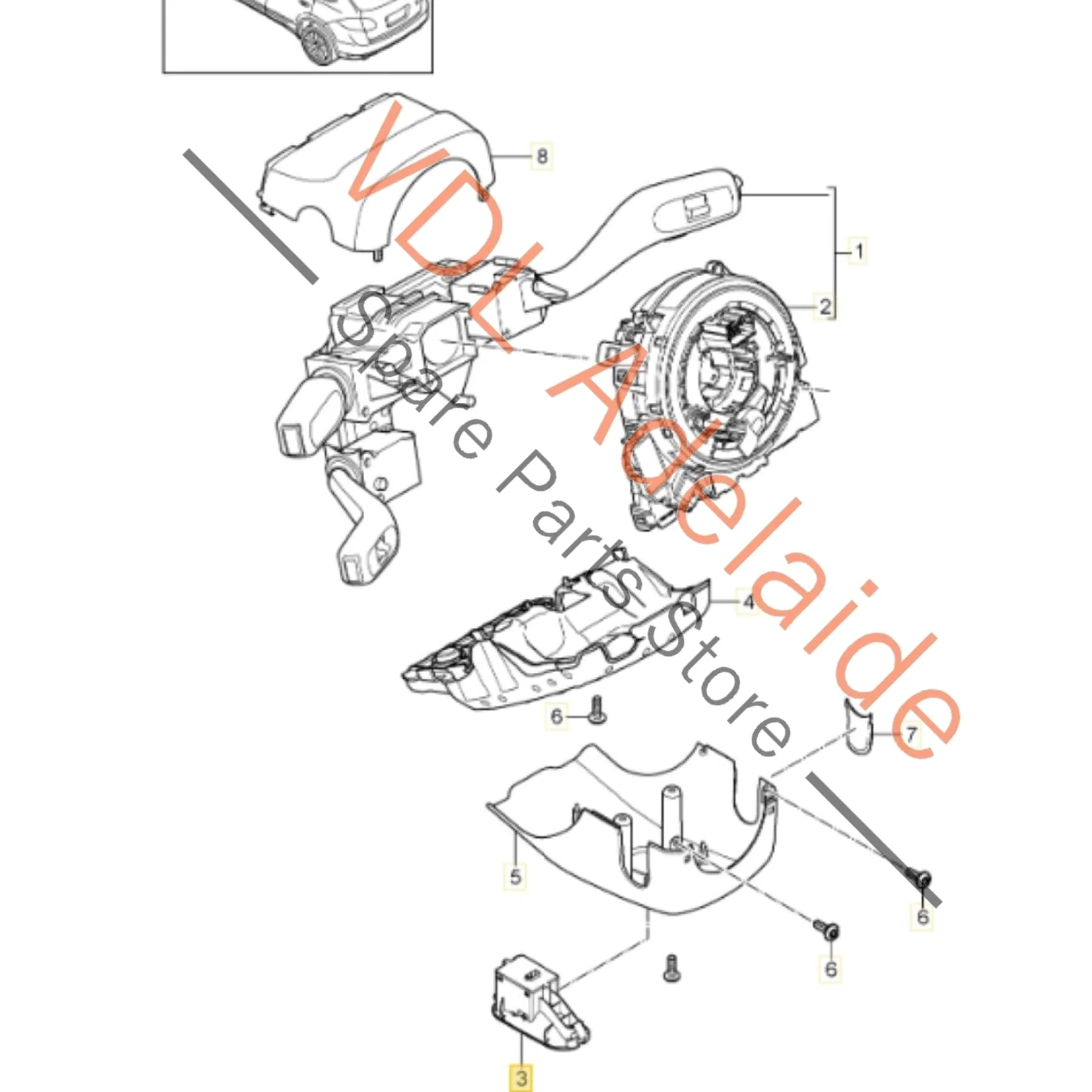 Porsche Cayenne 958 Electric Steering Column Adjustment Switch 7PP953519B - Image 2