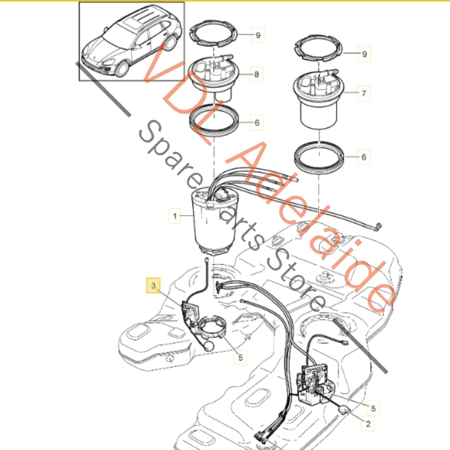 Porsche Cayenne 958 Fuel Level Sensor Sender 7P0919673A 95862083202 - Image 2