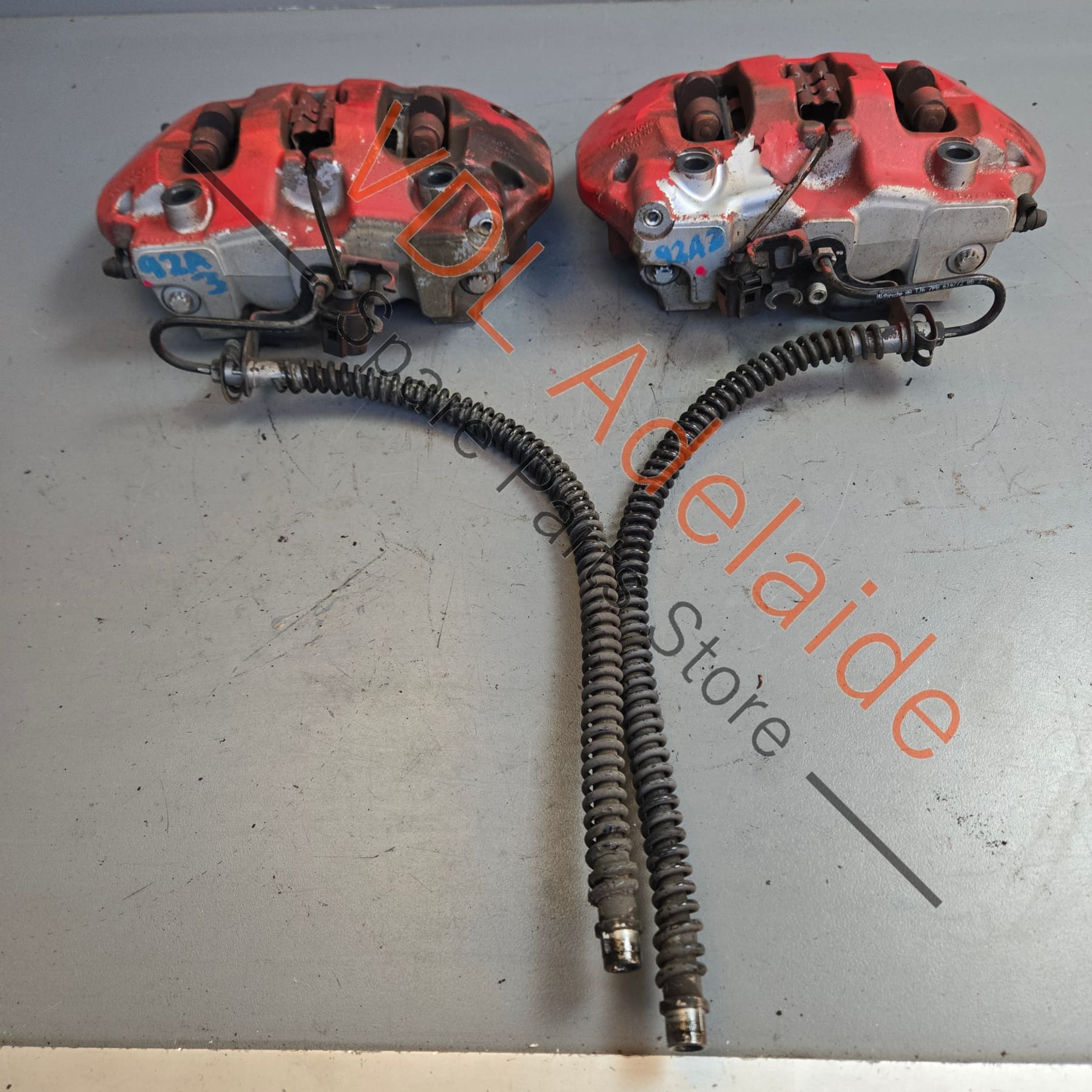 Pair of Porsche Cayenne 955 957 958 Rear Brake Calipers Brembo 330mm 4x Piston - Image 8