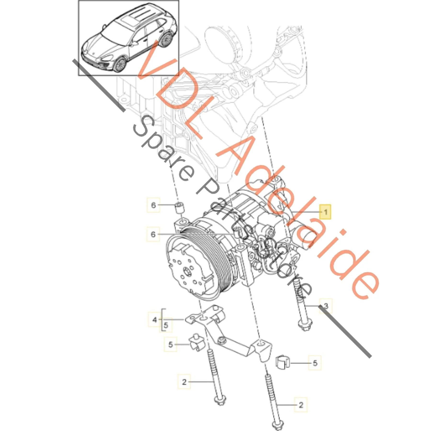 Genuine AC Compressor Porsche Cayenne & Panamera 3.0 HYBRID 95812601102 - Image 2