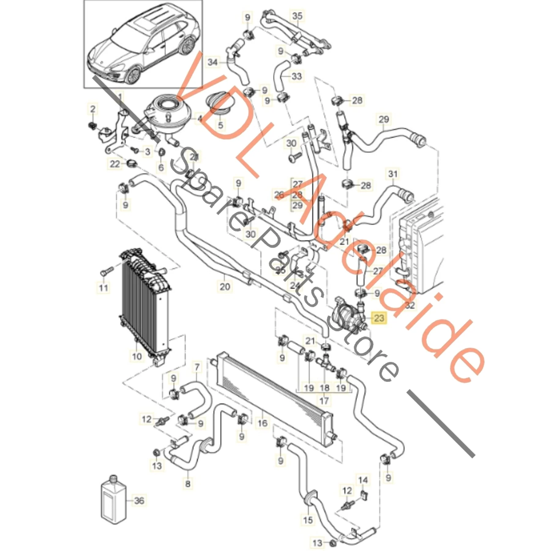 Porsche Cayenne 958 Coolant Pump 95860656700 8K0965567B - Image 2