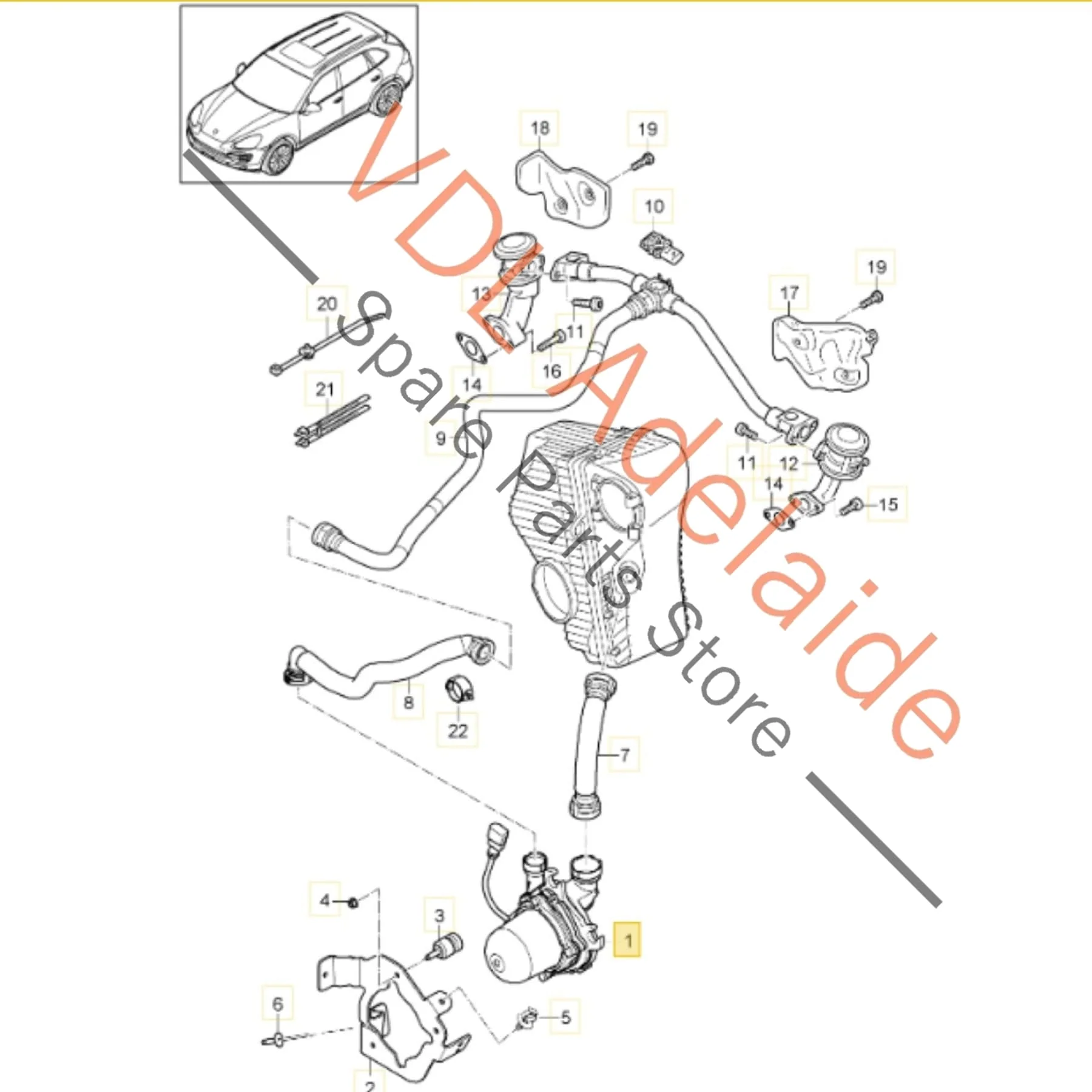 Porsche Cayenne Secondary Smog Air Pump 95860510400 07K959253A - Image 5