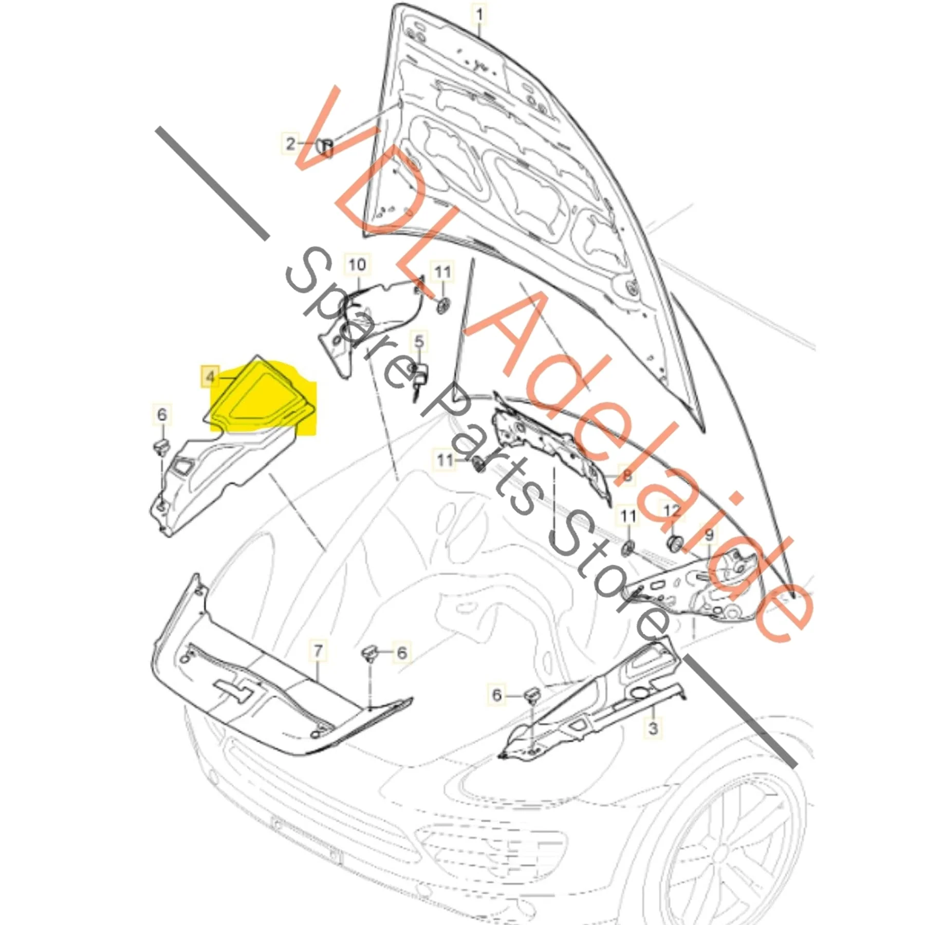 Porsche Cayenne 958 92A Engine Bay Coolant Tank Cover Trim Right Side Top 7P5806100 - Image 2