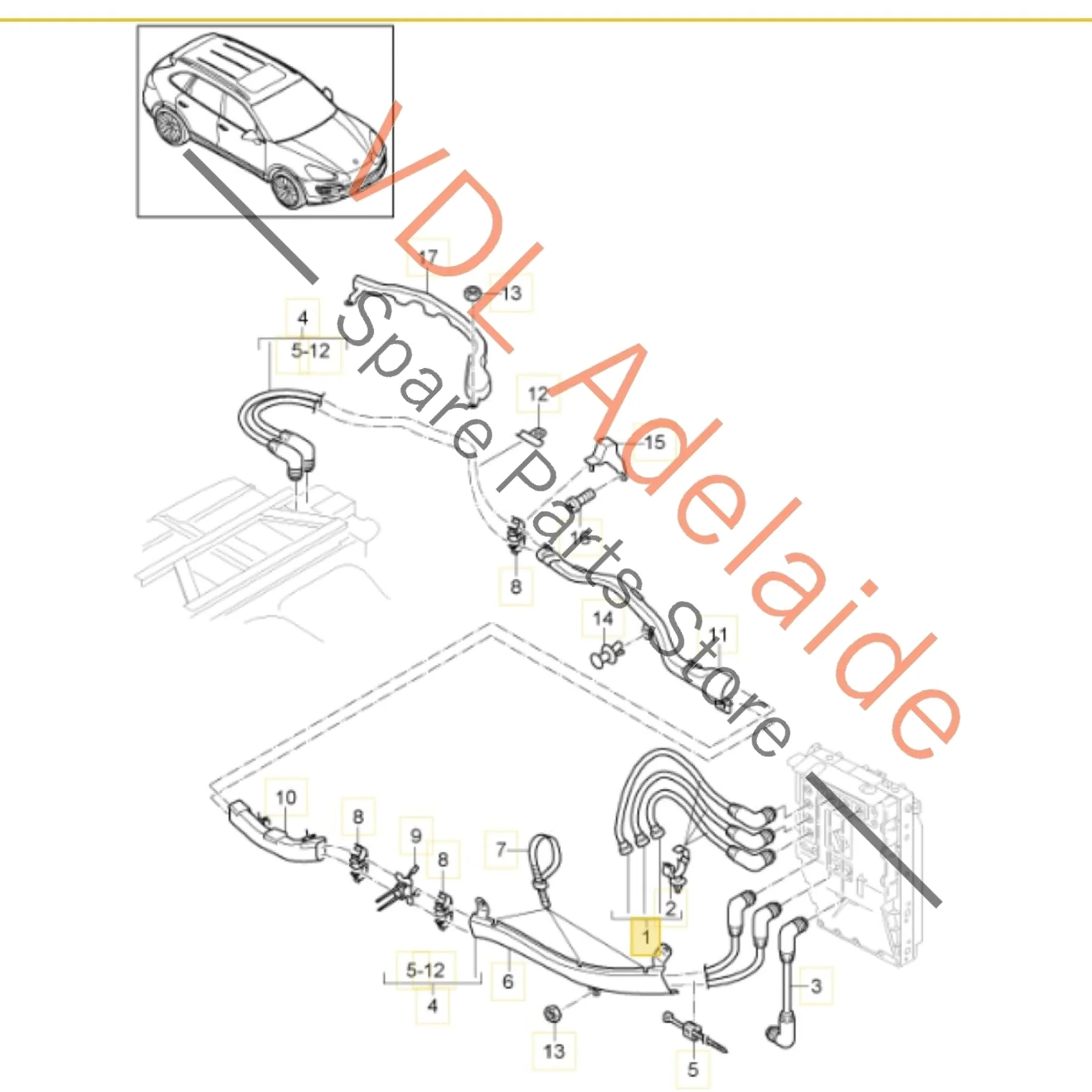 Porsche Cayenne Panamera Hybrid Drive Connection Cables Wire Set 95861201300 7P0971013B 95861200801 - Image 2