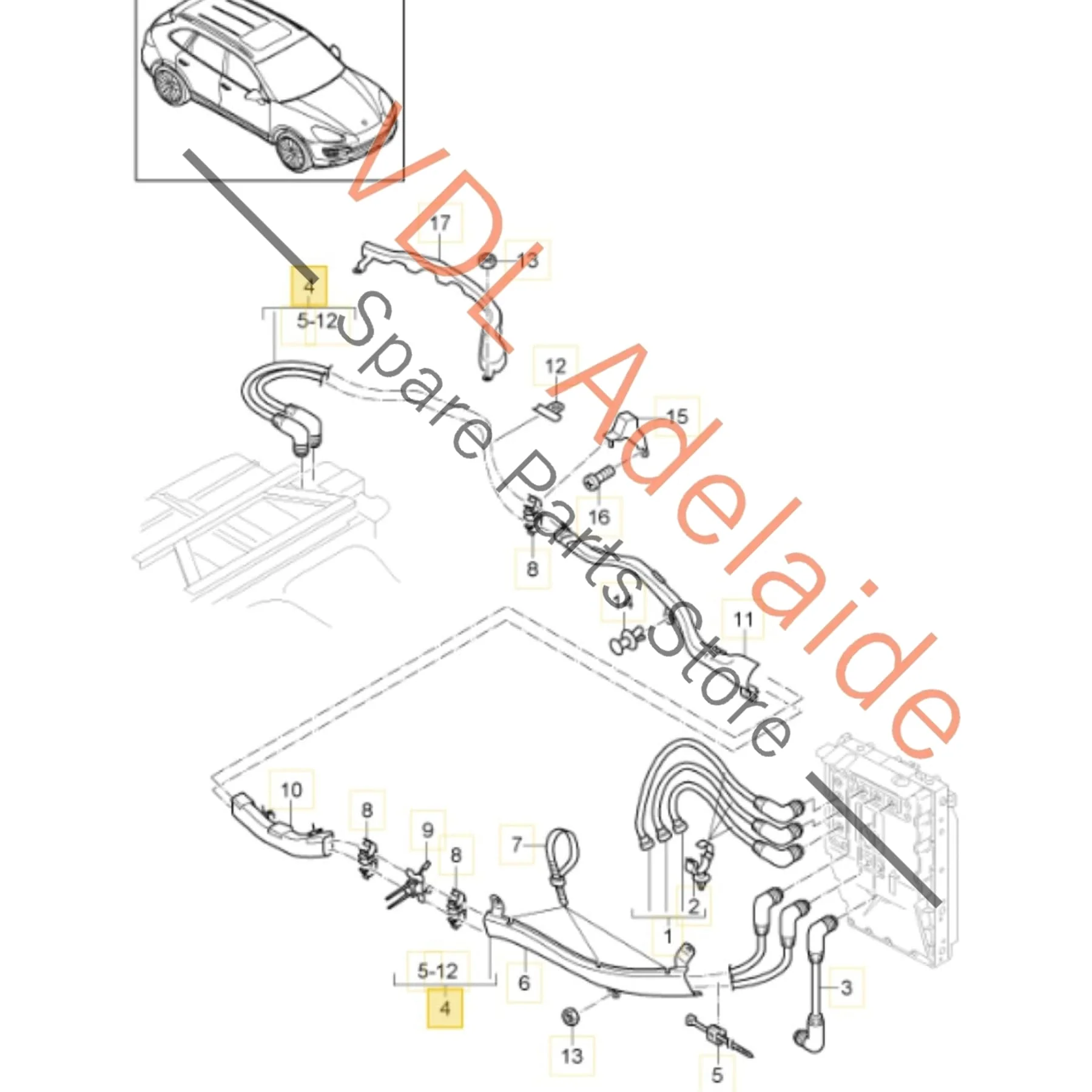 Porsche Cayenne Panamera Hybrid Drive Battery Connection Cables Wire Set 95861201500 - Image 2