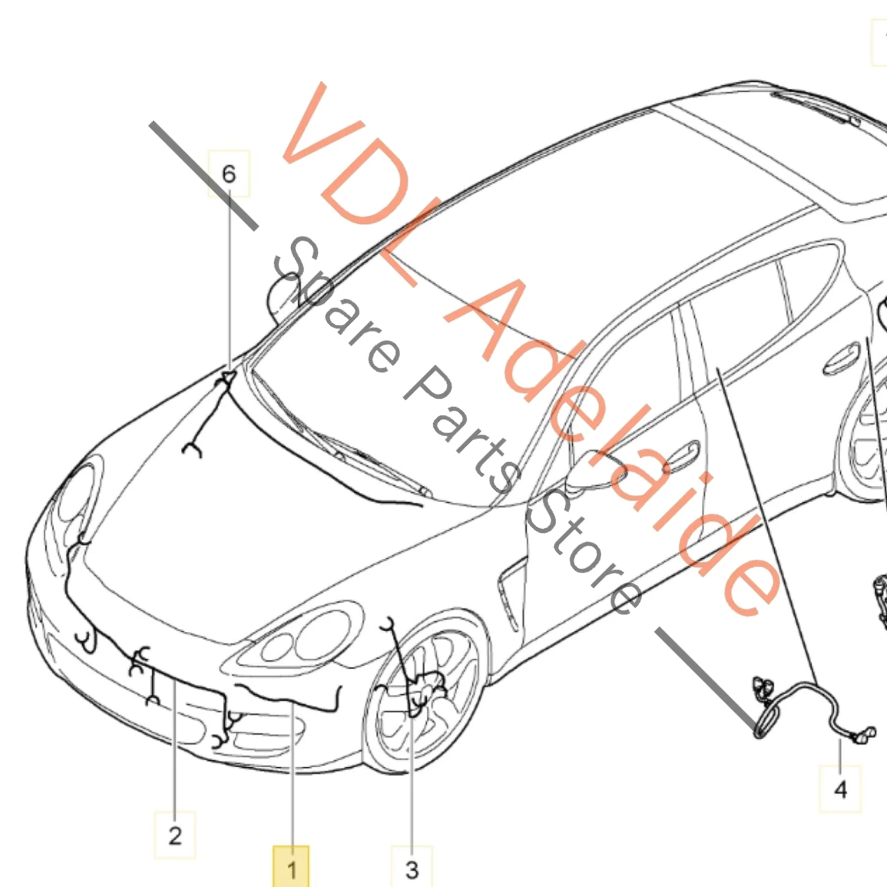 Porsche Panamera 970 Front Bumper Wiring Harness Cable 97061250501 - Image 2