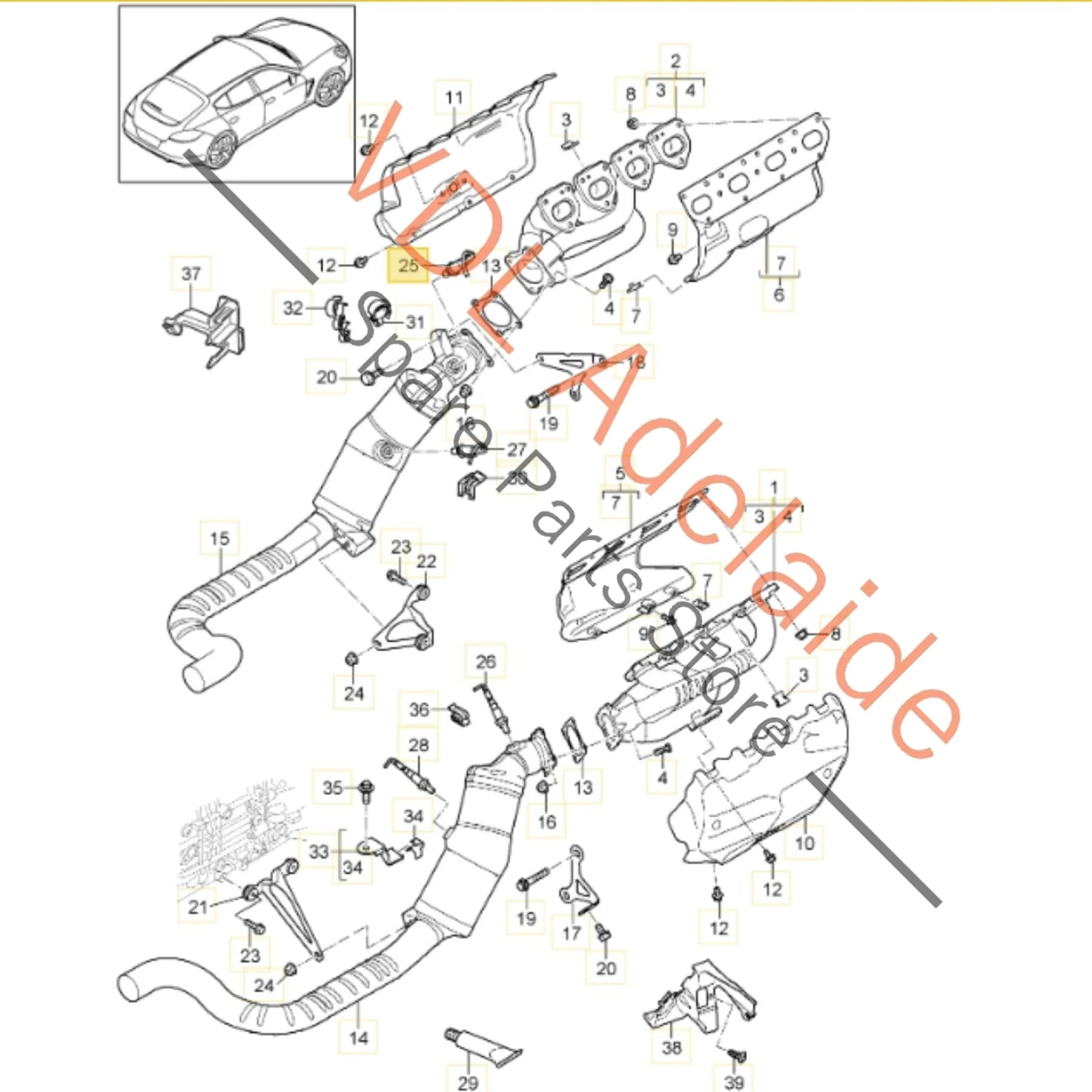 Porsche Panamera 970 Lambda Probe Oxygen Sensor Upstream bank 2 Cyls 5-8 97060612301 - Image 2