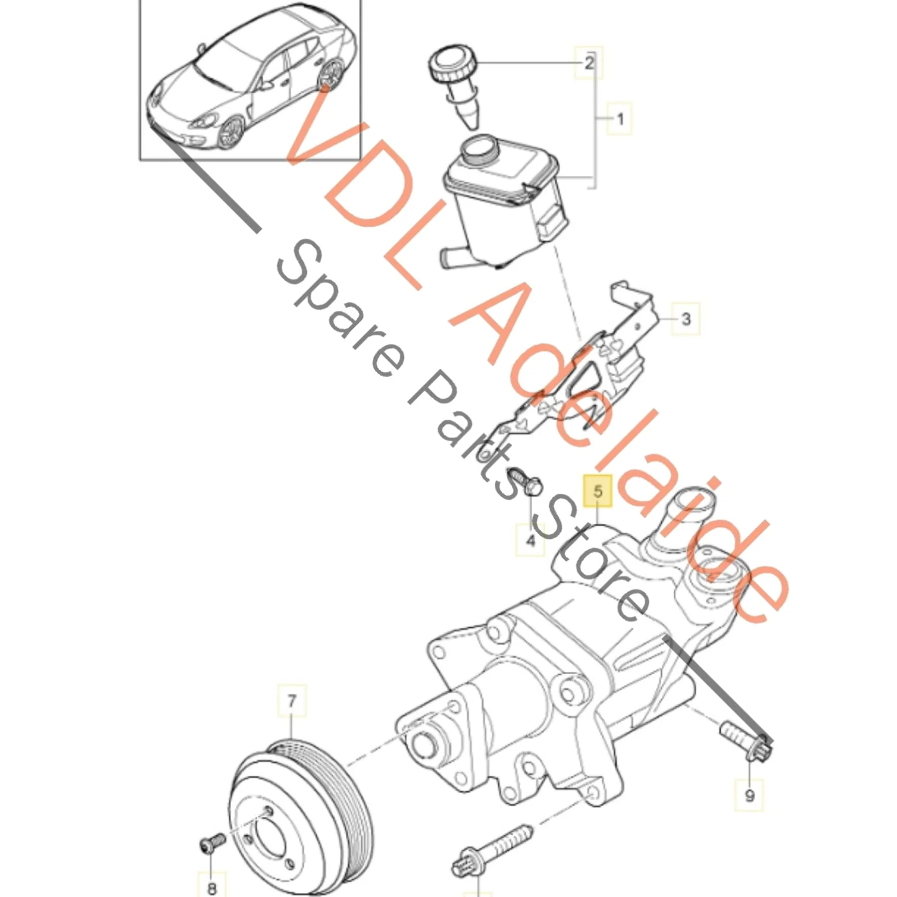 Porsche Panamera 970 Power Steering Vane Pump 97034704904 97034704907 - Image 3