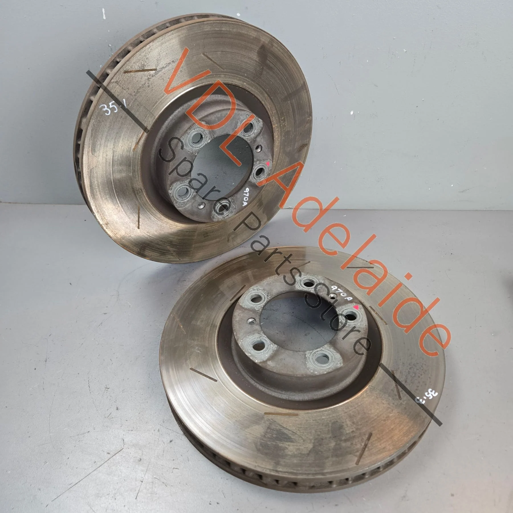 Porsche Panamera 970 Front Brake Disc Rotor Pair approx 55% life 360mm x 36mm