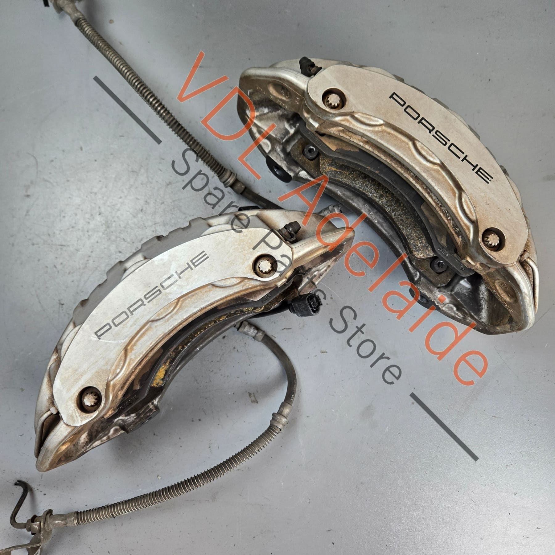 Porsche 360mm 6 Piston Brake Caliper Brembo Pair Front 7PP615149AQ, 7PP615150AQ