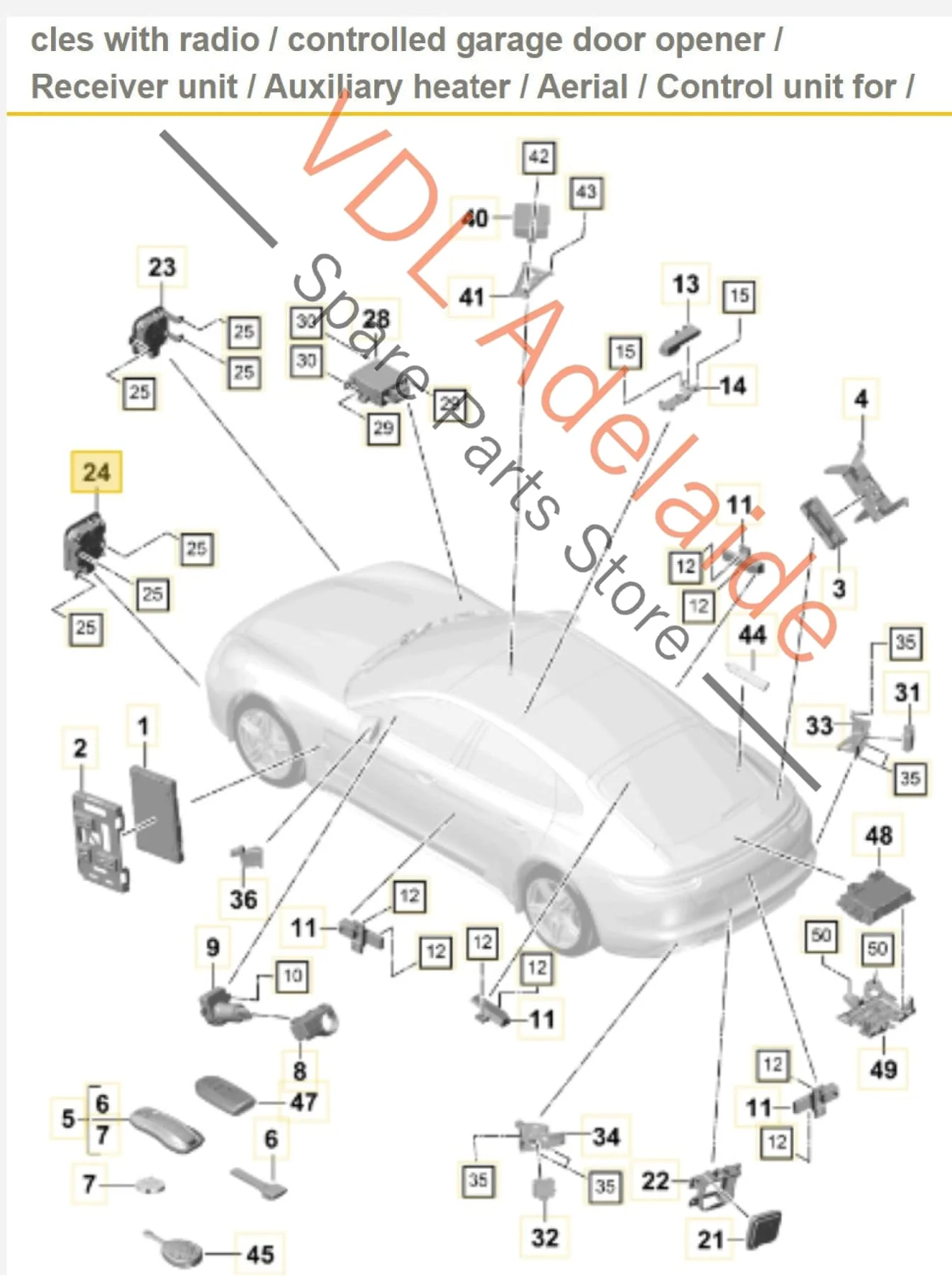 Porsche Panamera Front Left Slave ACC Radar for Cruise Control 971907541D 971907541J 971907541M - Image 2