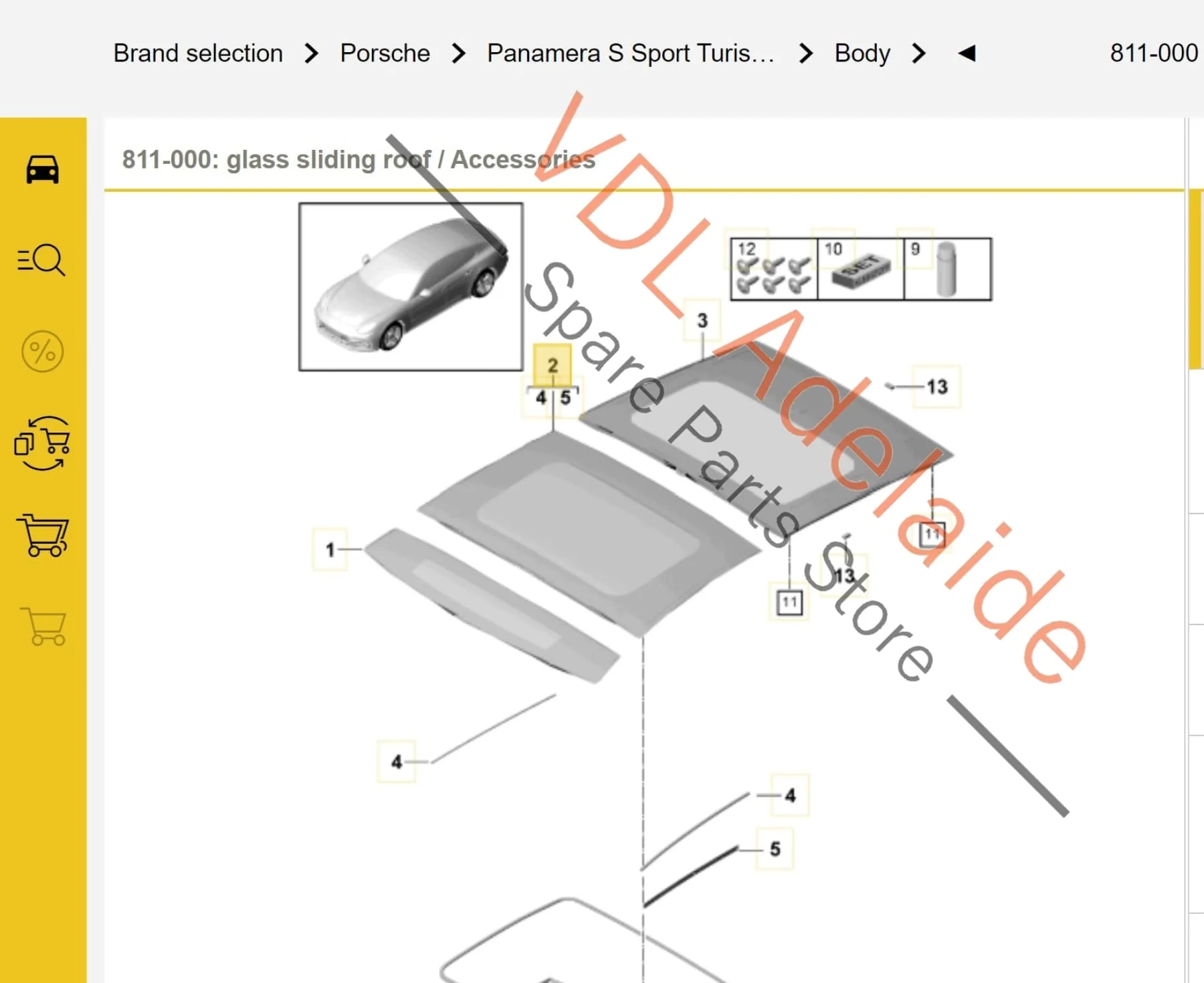 Porsche Panamera 971 2017-2020 Panoramic Glass Sunroof Roof Window - Image 2