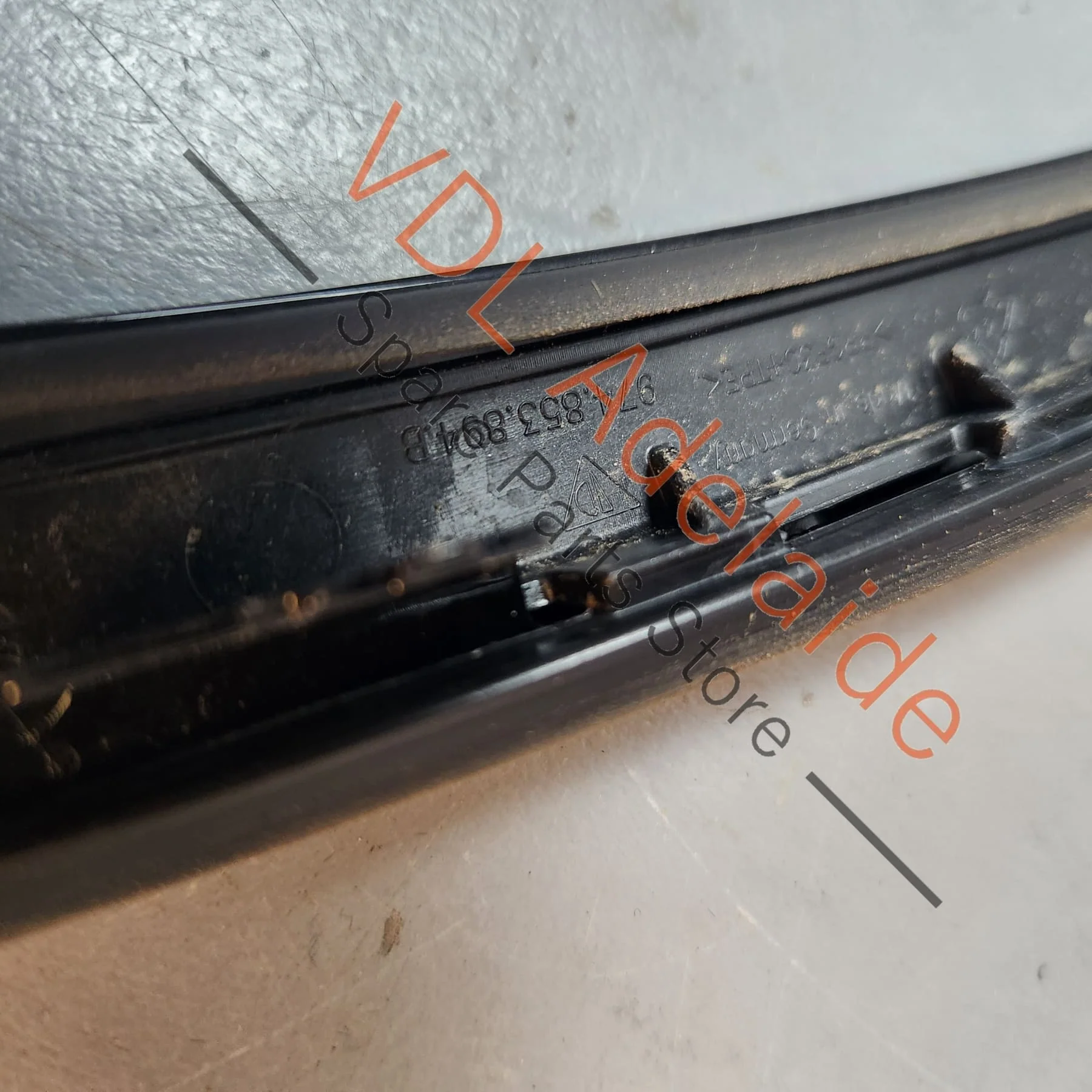 Porsche Panamera Turismo Rear Left Side Window Exterior Trim Black 974853995B - Image 5