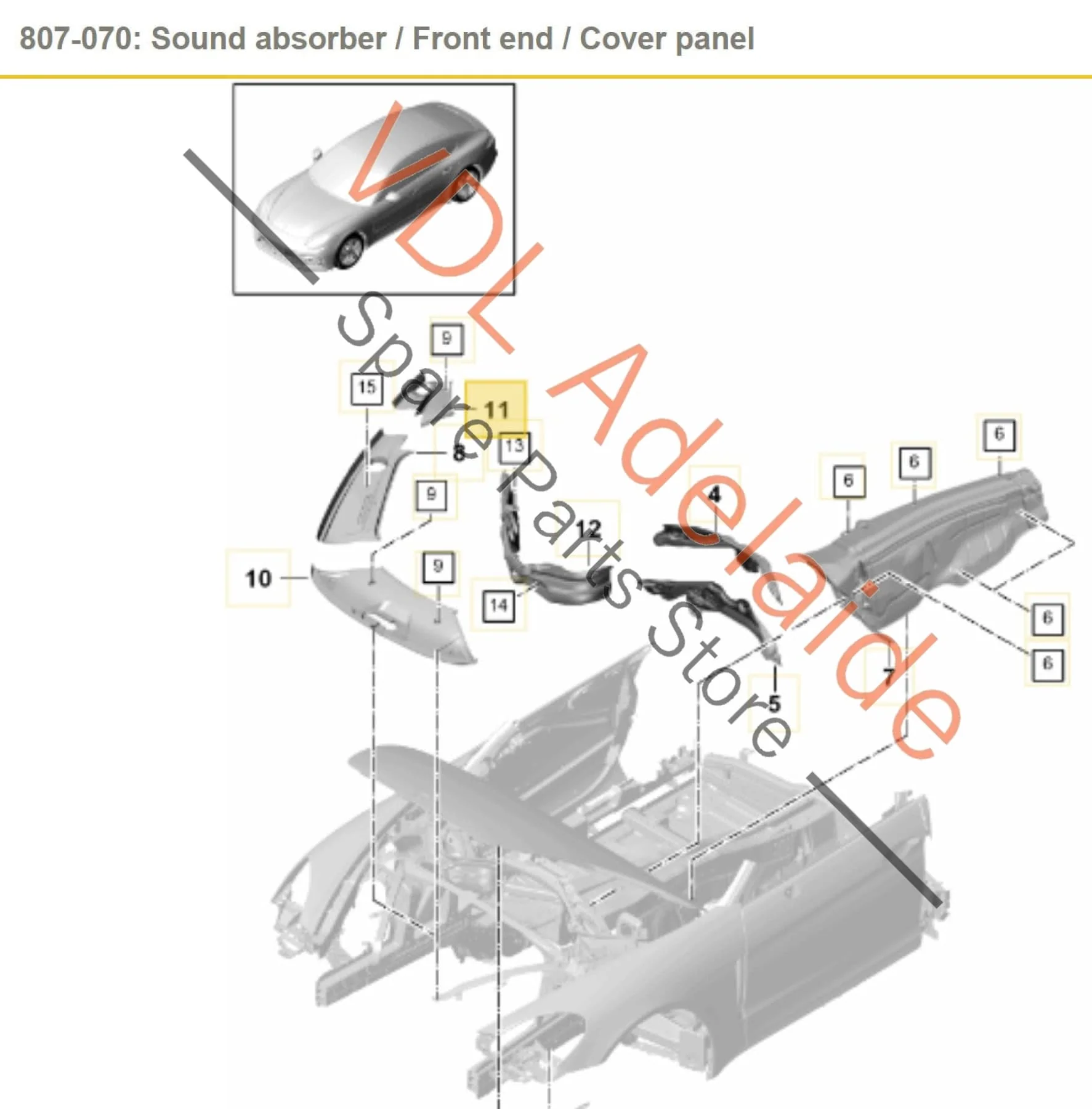 Porsche Panamera 971 Engine Compartment Cover Trim 971805284 Right