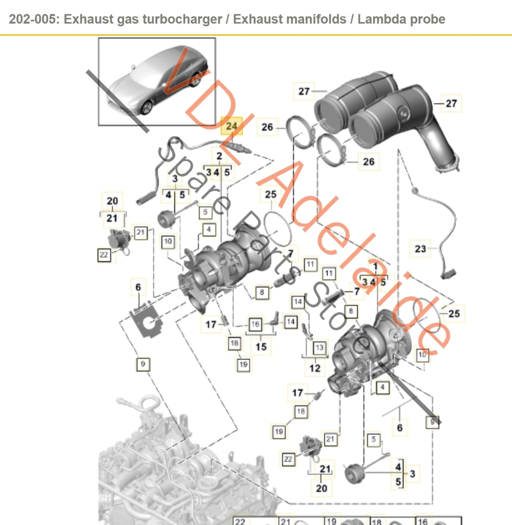 Audi Porsche Right Lambda Probe Sensor After-Cat 06M906265 8W0906265K PAC906265B 9A790626520