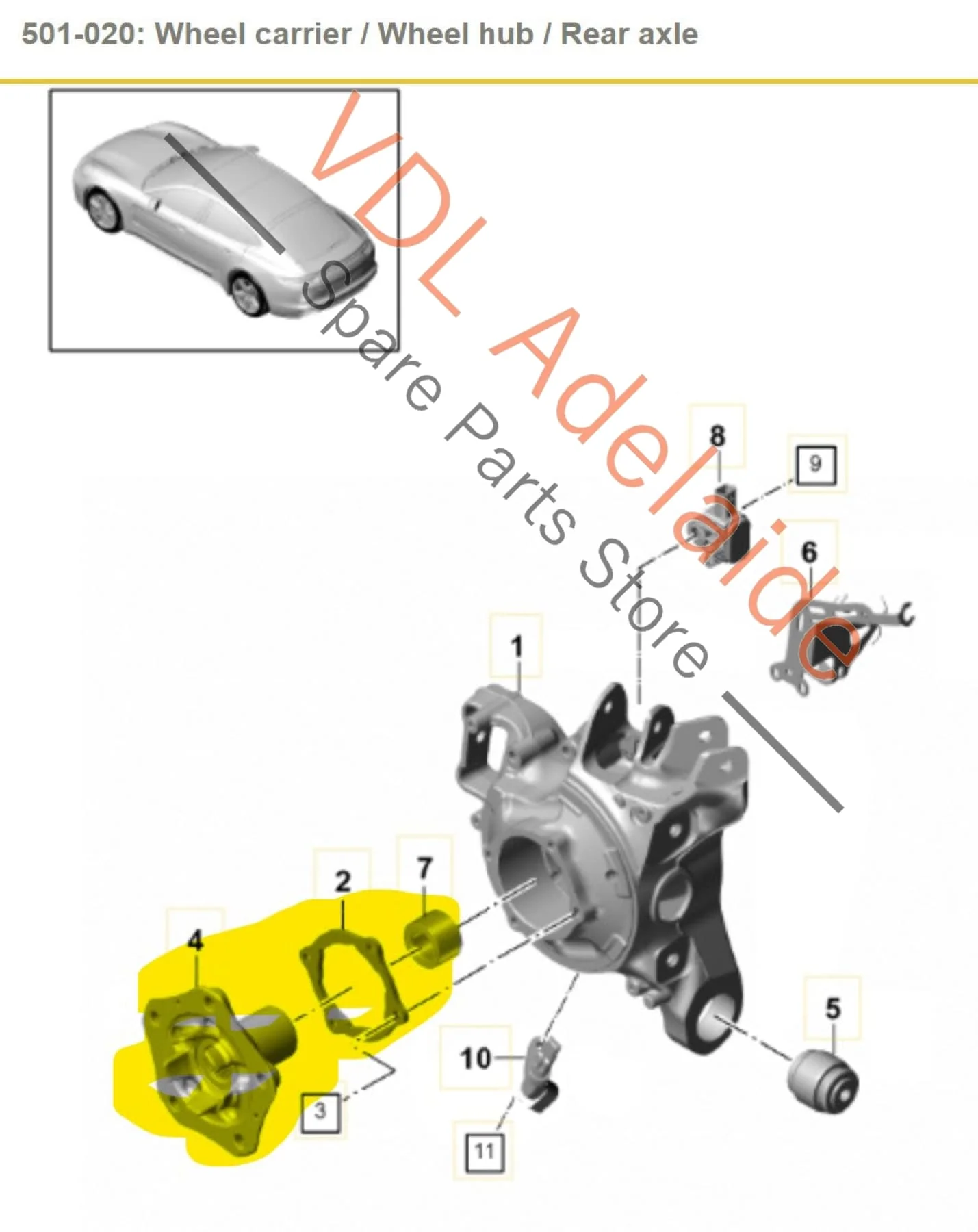 Porsche Panamera 971 Rear Wheel Hub & Bearing 971407615B 971407615C 971501287B - Image 2