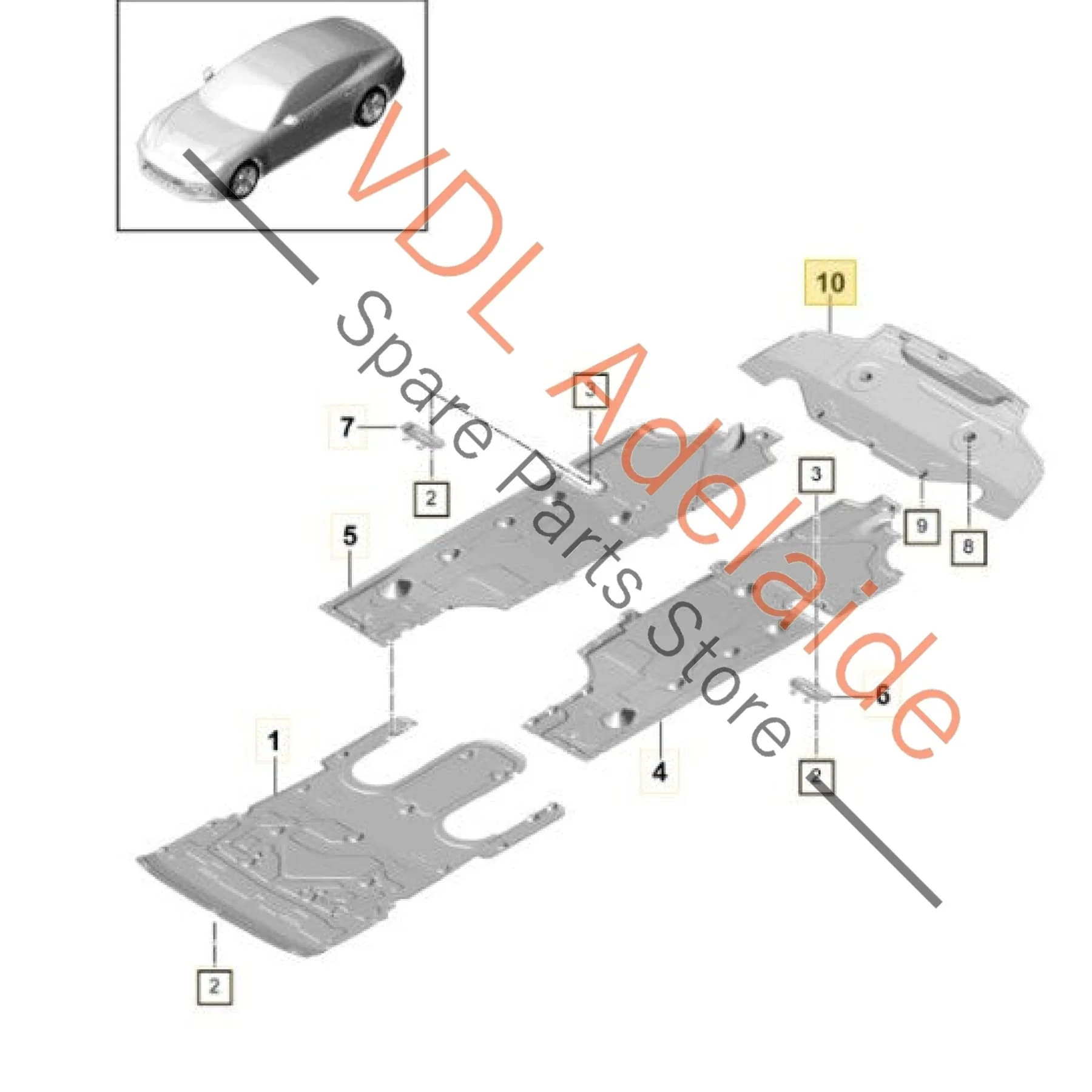 Porsche Panamera 971 Rear Underbody Bumper Trim Cover Stone Guard 971825505 - Image 3