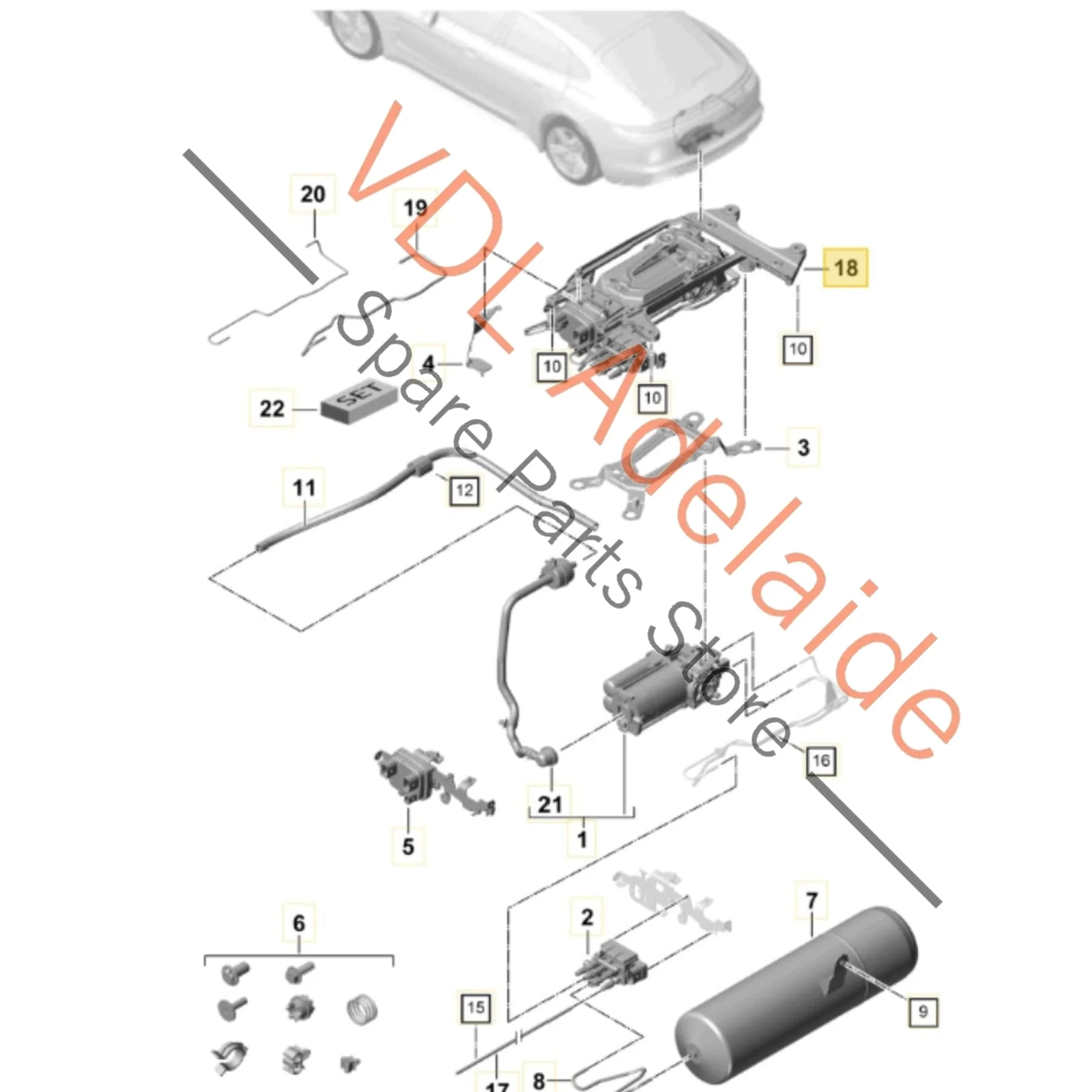 Porsche Panamera Air Suspension Pump & Valve Block 971616006G 971616591B 971616056C 971616007D - Image 2