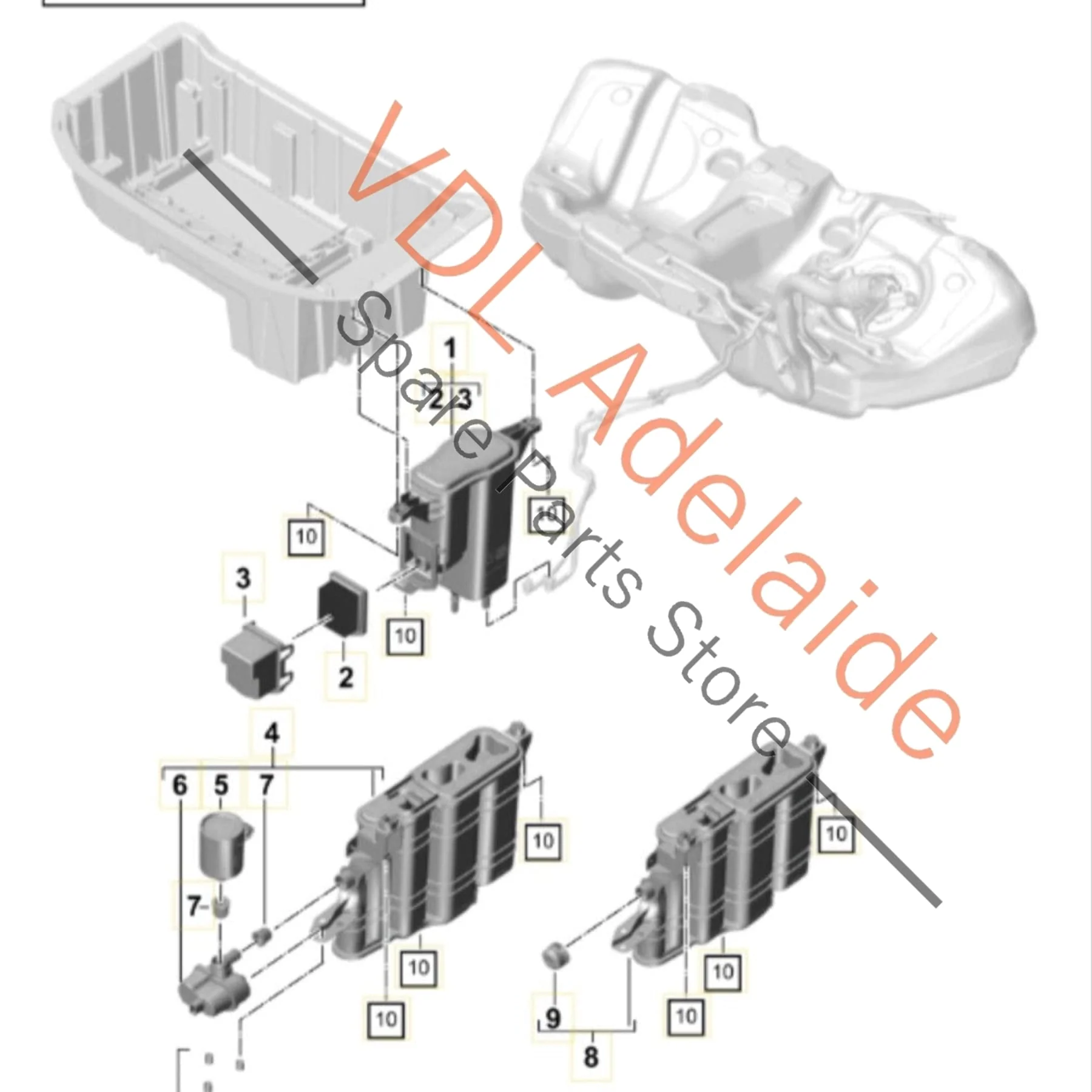 Porsche 971 Activated Charcoal Canister 971201805E PAE201801D - Image 2