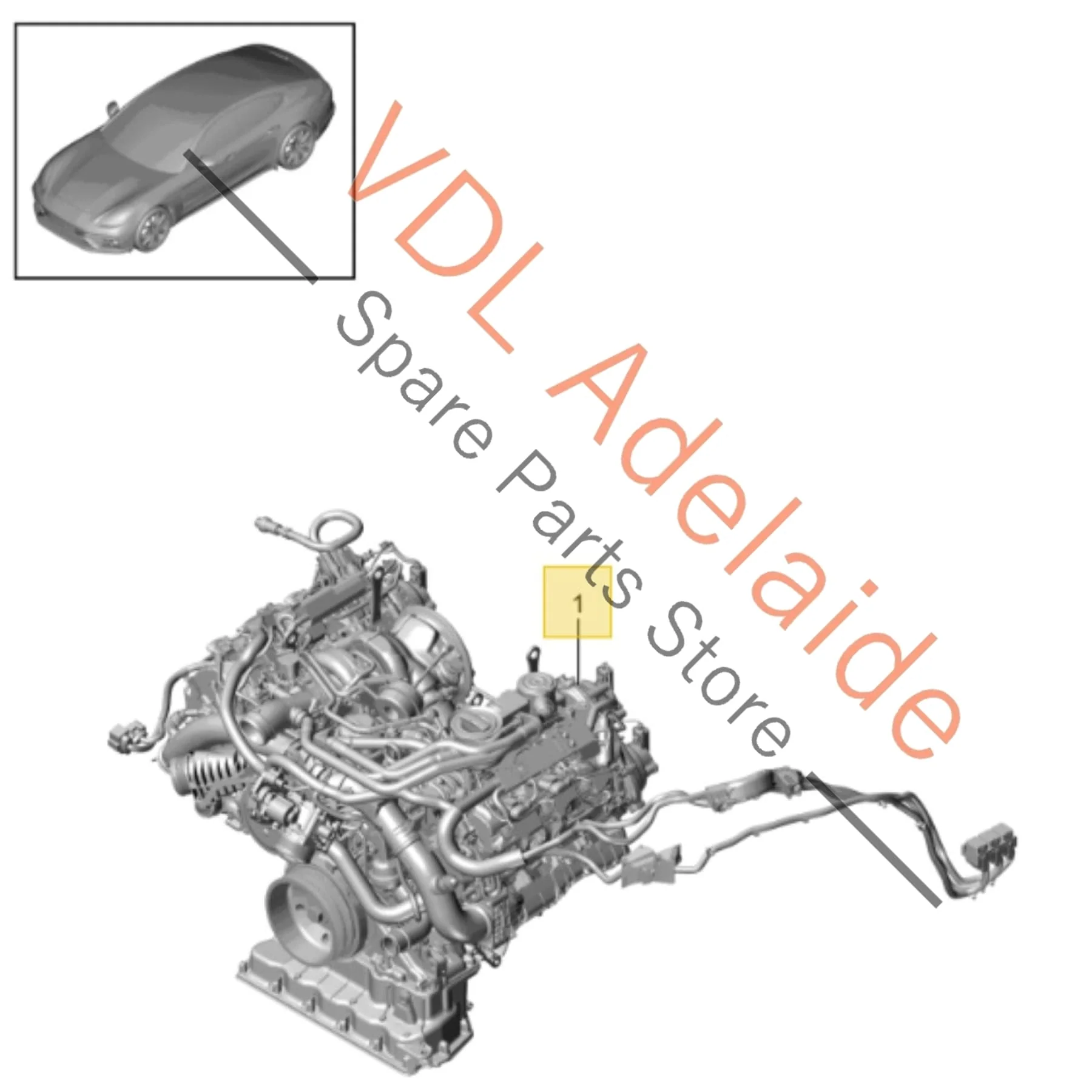 Porsche Panamera 2.9 V6 DGP DGPA Engine 243kw Complete drop-out Motor with Wiring & Turbos etc - Image 3