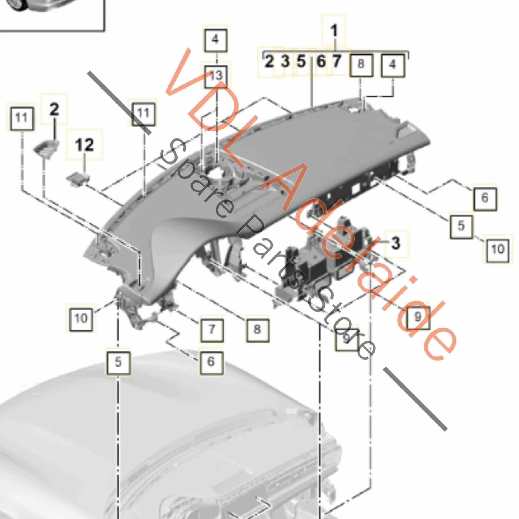 Porsche Panamera 971 2016-2024 RHD Dashboard with Airbag Kit 971857003S 7P8 971880204 - Image 4